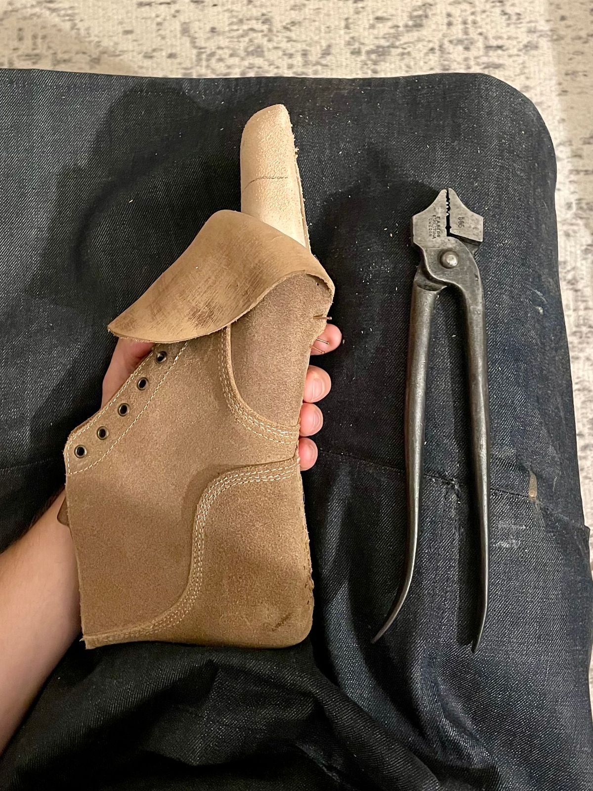 Photo by aitta on November 1, 2023 of the Aitta Handmade Boondockers in Horween Natural Chromexcel Roughout.