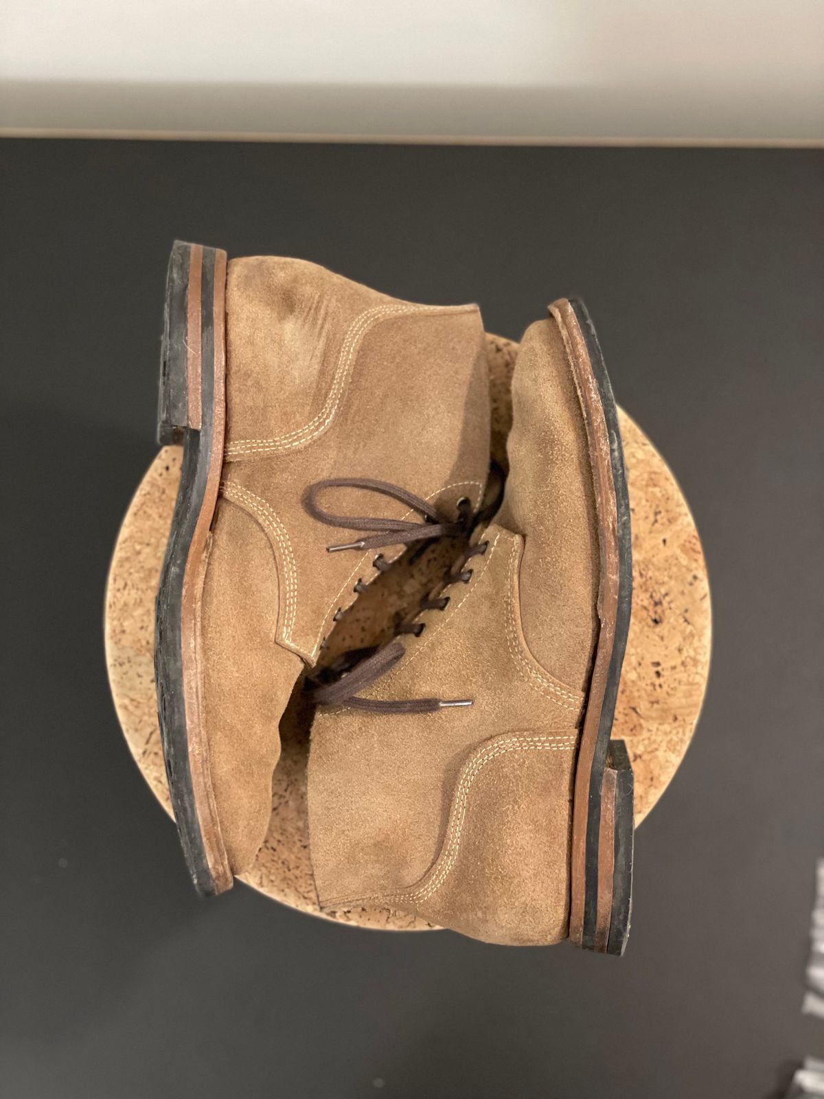 Photo by aitta on December 4, 2023 of the Aitta Handmade Boondockers in Horween Natural Chromexcel Roughout.