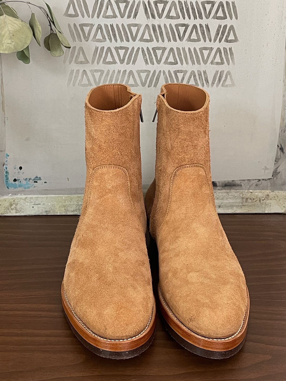 Photo by heathenist on October 1, 2023 of the Briselblack The Stride Side Zip Boots in Badalassi Carlo Cognac Minerva.