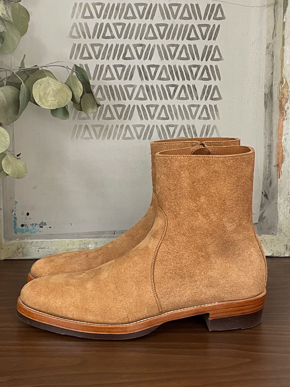 Photo by heathenist on October 1, 2023 of the Briselblack The Stride Side Zip Boots in Badalassi Carlo Cognac Minerva.