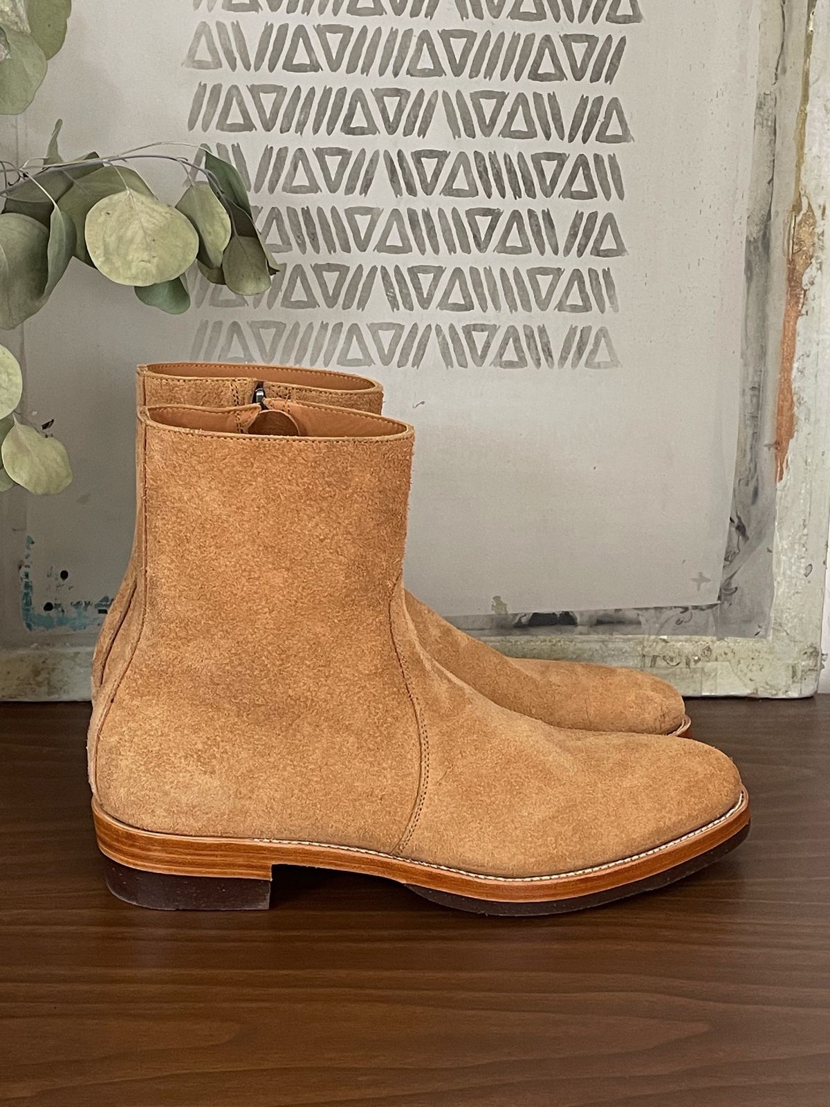 Photo by heathenist on October 1, 2023 of the Briselblack The Stride Side Zip Boots in Badalassi Carlo Cognac Minerva.