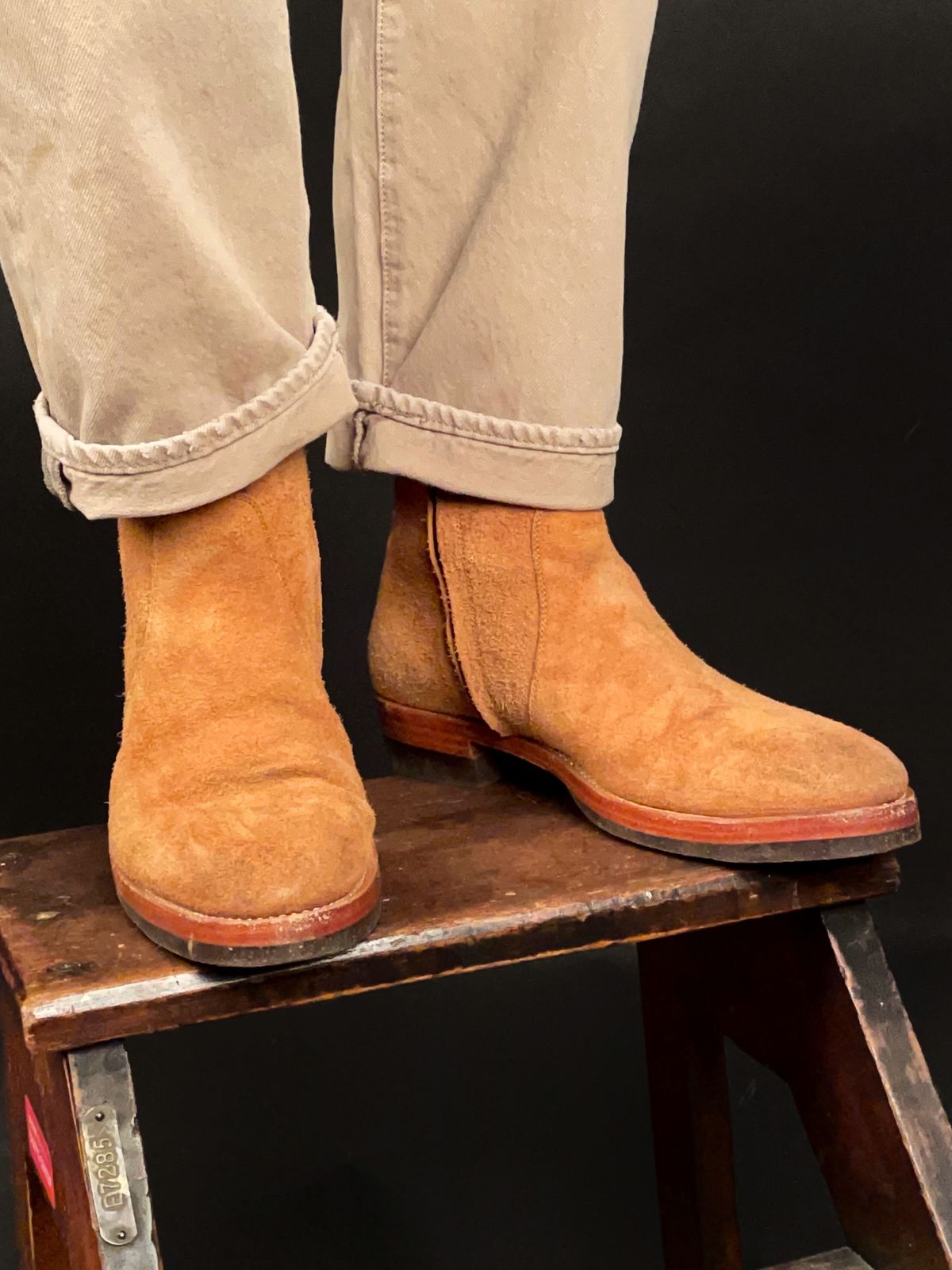 Photo by heathenist on November 4, 2023 of the Briselblack The Stride Side Zip Boots in Badalassi Carlo Cognac Minerva.