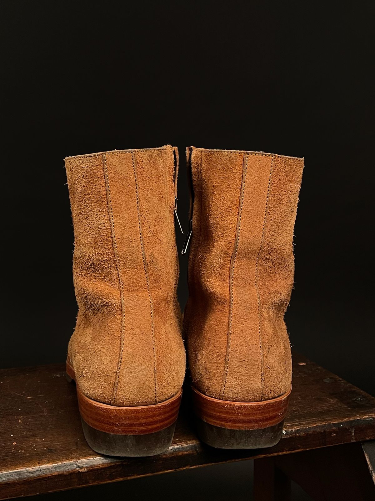 Photo by heathenist on November 4, 2023 of the Briselblack The Stride Side Zip Boots in Badalassi Carlo Cognac Minerva.