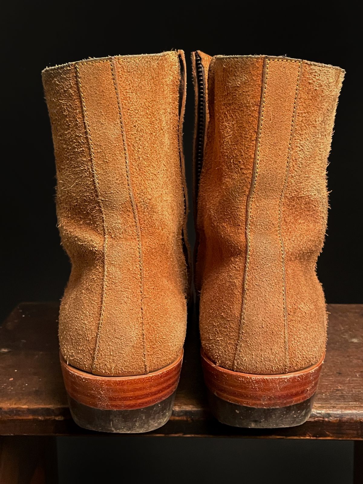 Photo by heathenist on December 4, 2023 of the Briselblack The Stride Side Zip Boots in Badalassi Carlo Cognac Minerva.