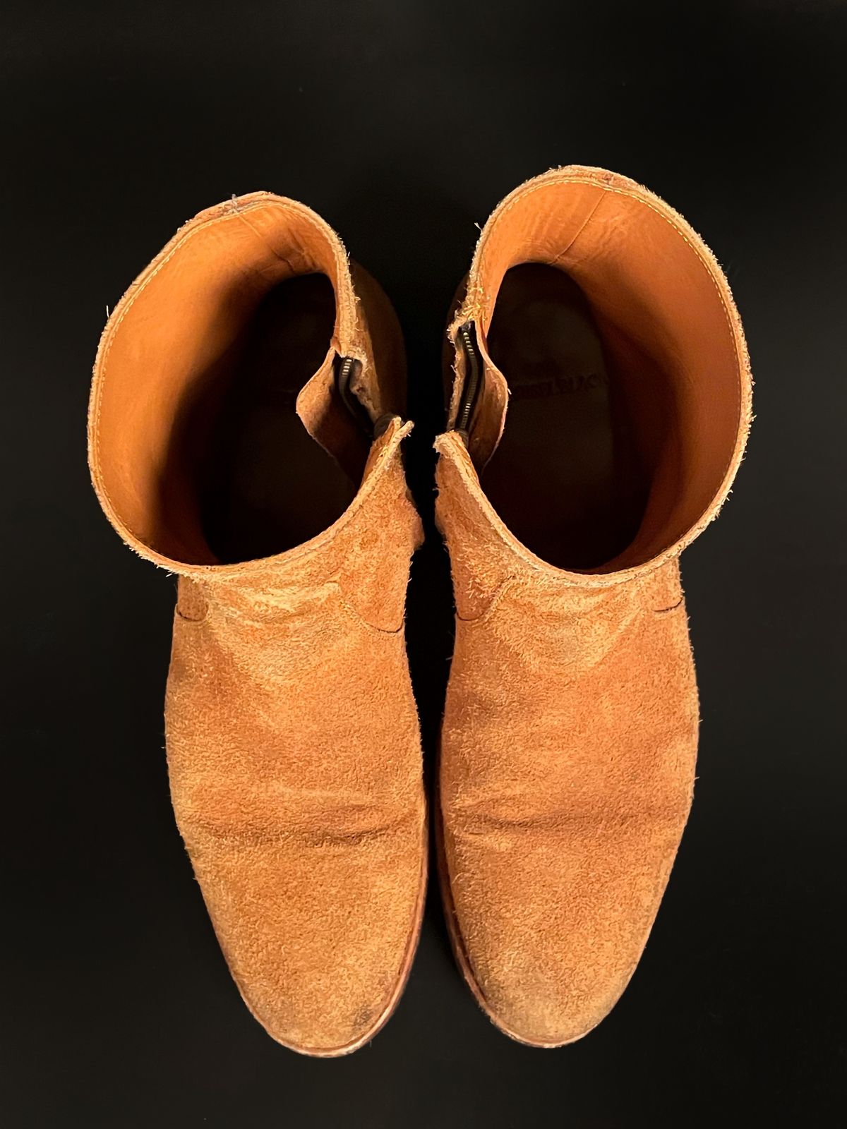 Photo by heathenist on December 4, 2023 of the Briselblack The Stride Side Zip Boots in Badalassi Carlo Cognac Minerva.