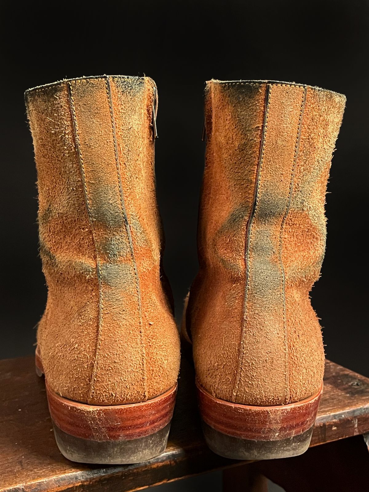 Photo by heathenist on February 3, 2024 of the Briselblack The Stride Side Zip Boots in Badalassi Carlo Cognac Minerva.