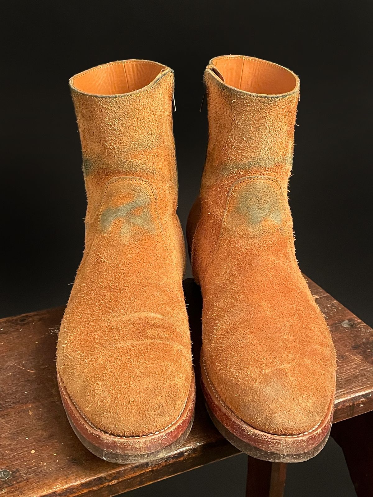 Photo by heathenist on February 3, 2024 of the Briselblack The Stride Side Zip Boots in Badalassi Carlo Cognac Minerva.