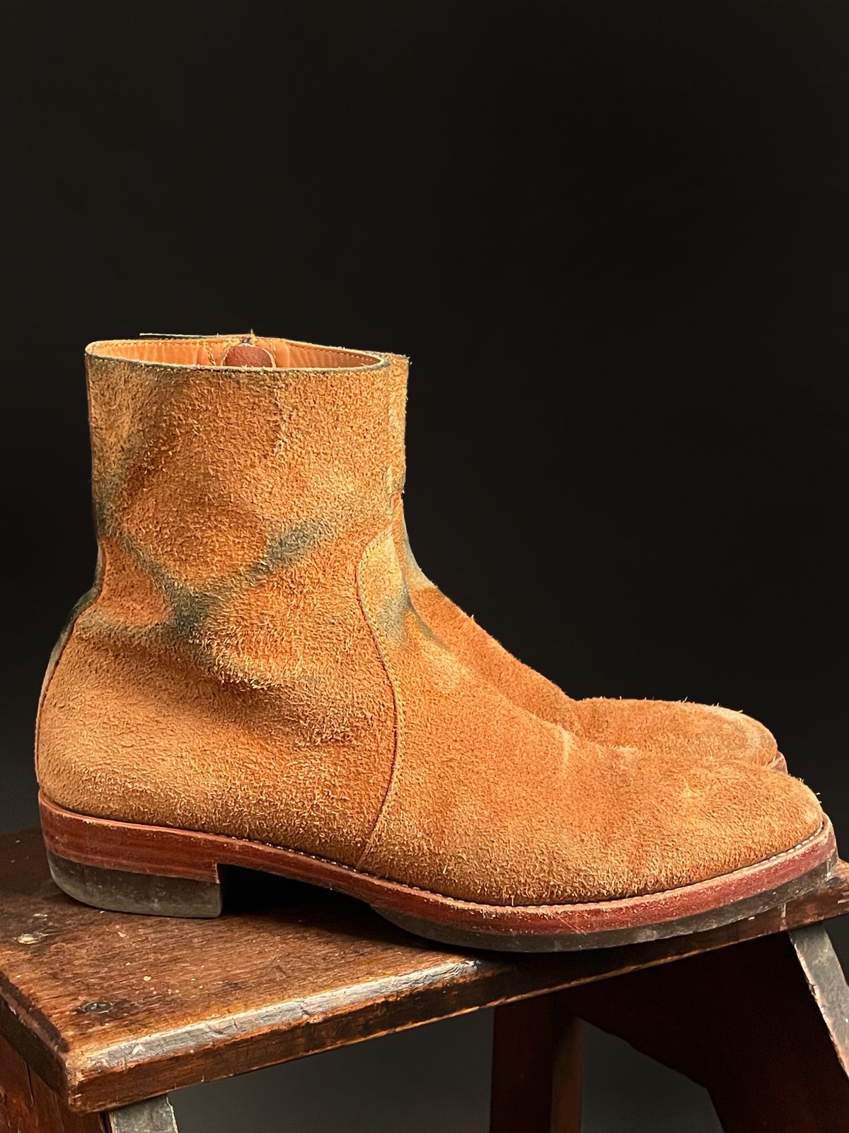 Photo by heathenist on February 3, 2024 of the Briselblack The Stride Side Zip Boots in Badalassi Carlo Cognac Minerva.