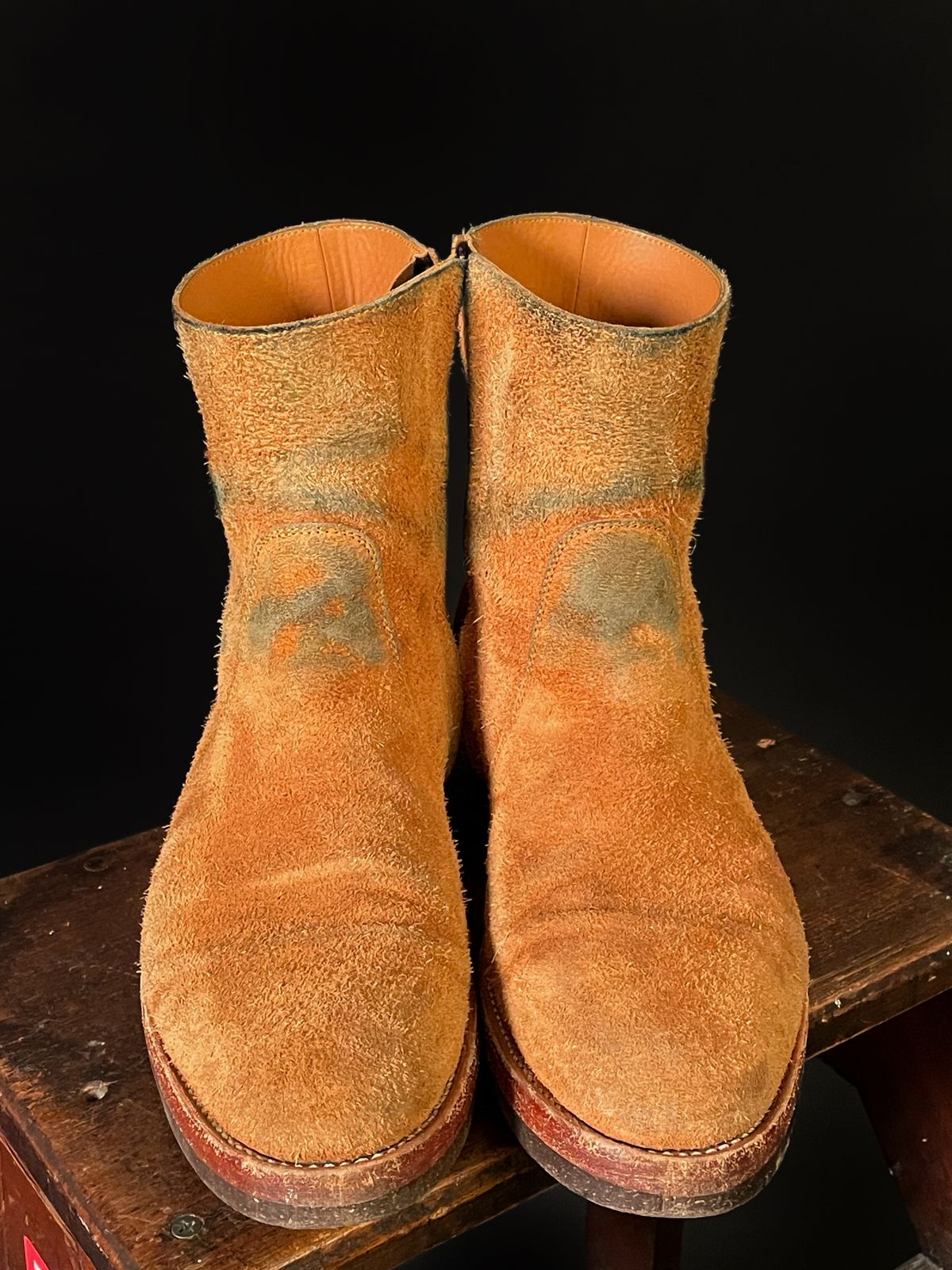 Photo by heathenist on March 4, 2024 of the Briselblack The Stride Side Zip Boots in Badalassi Carlo Cognac Minerva.