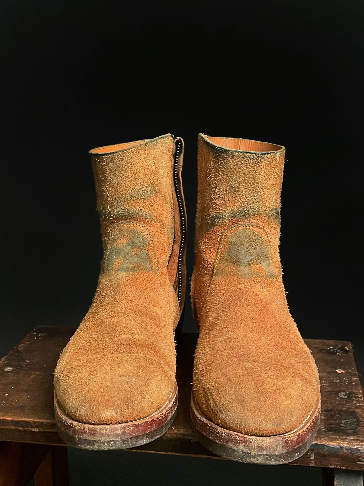 Photo by heathenist on April 5, 2024 of the Briselblack The Stride Side Zip Boots in Badalassi Carlo Cognac Minerva.