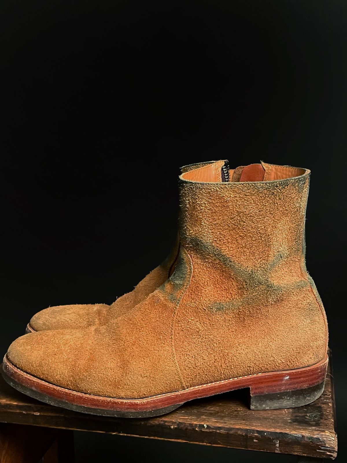 Photo by heathenist on April 5, 2024 of the Briselblack The Stride Side Zip Boots in Badalassi Carlo Cognac Minerva.