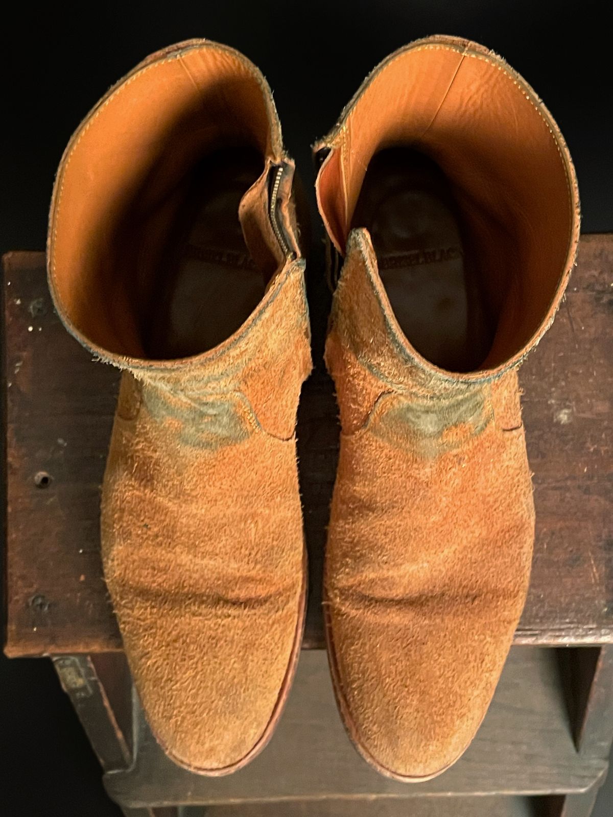 Photo by heathenist on April 6, 2024 of the Briselblack The Stride Side Zip Boots in Badalassi Carlo Cognac Minerva.