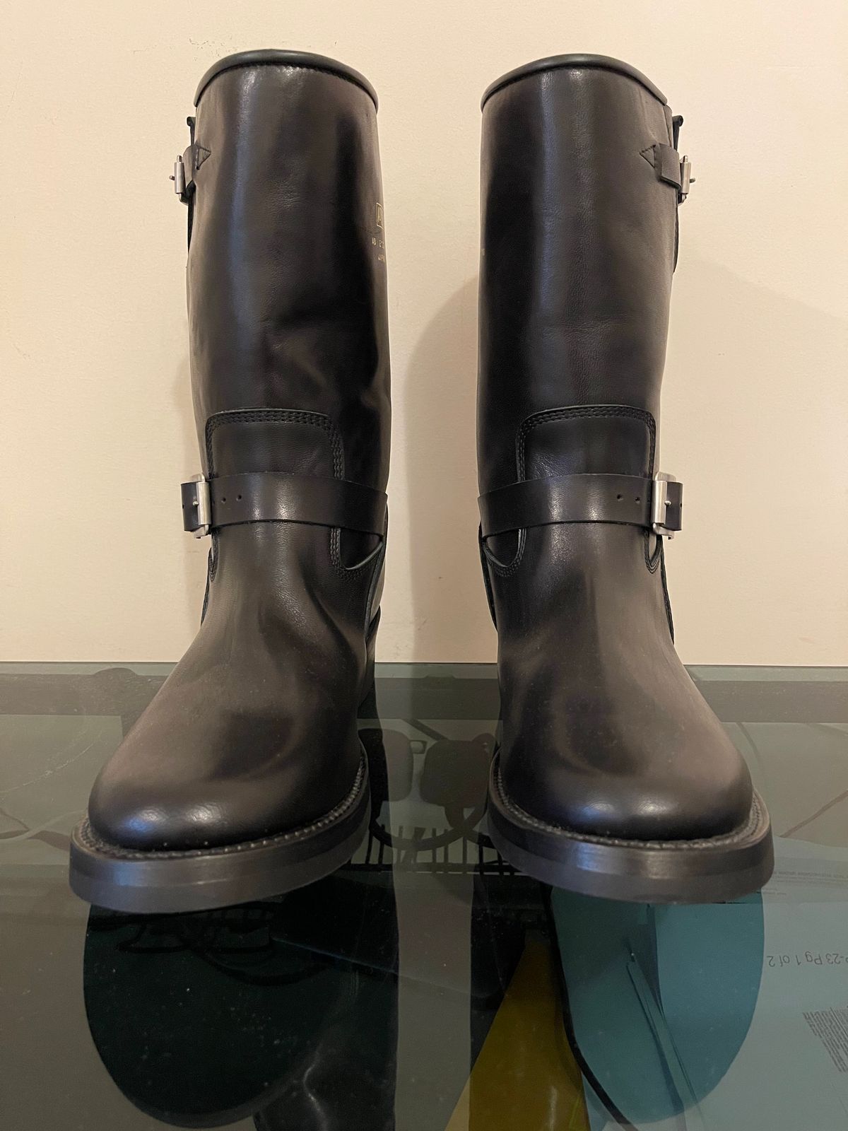 Photo by TY on September 10, 2023 of the Addict Boots AB-01 Engineer Boots in Black Dye-Finished Horsehide.