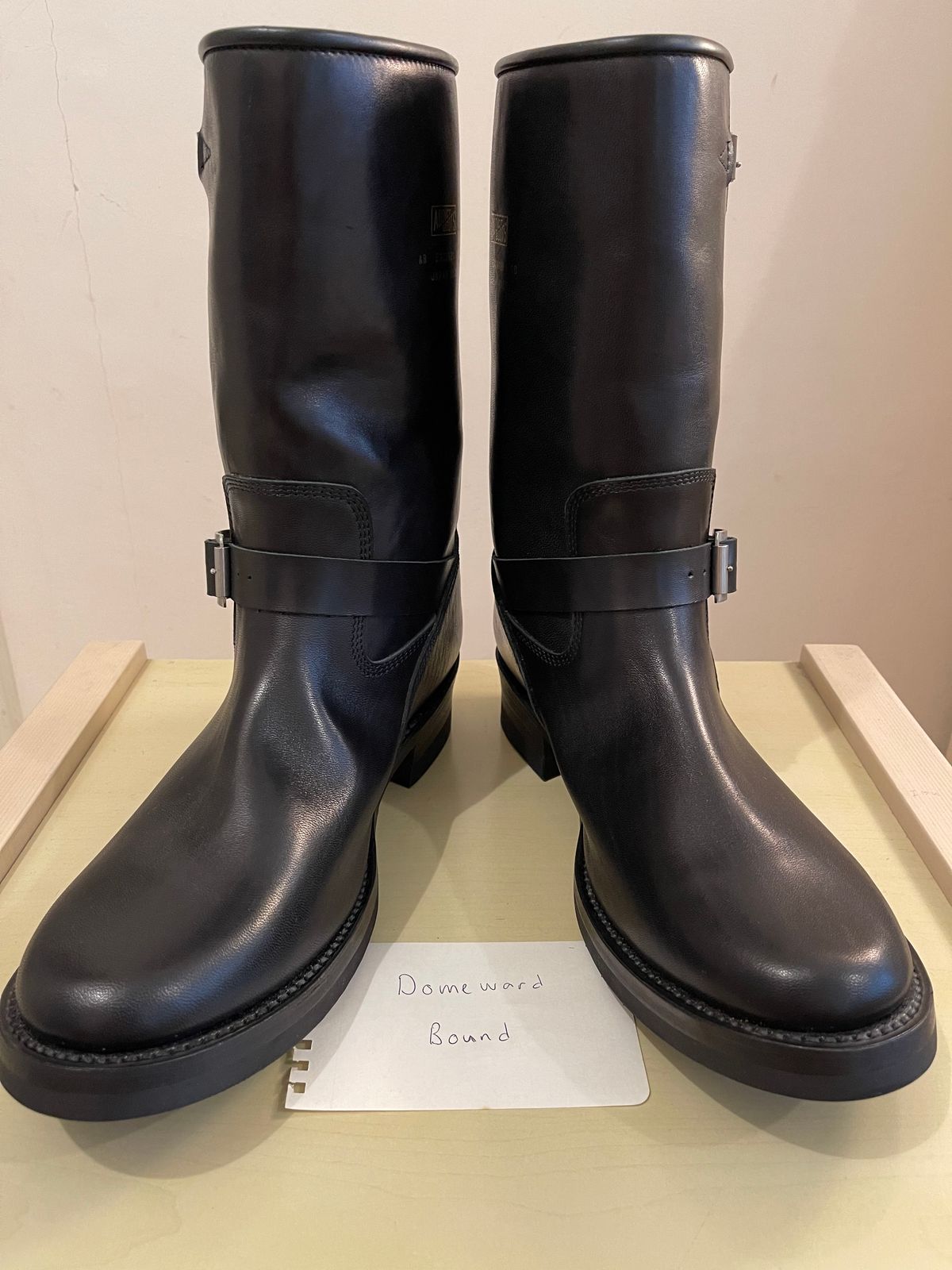 Photo by TY on October 1, 2023 of the Addict Boots AB-01 Engineer Boots in Black Dye-Finished Horsehide.