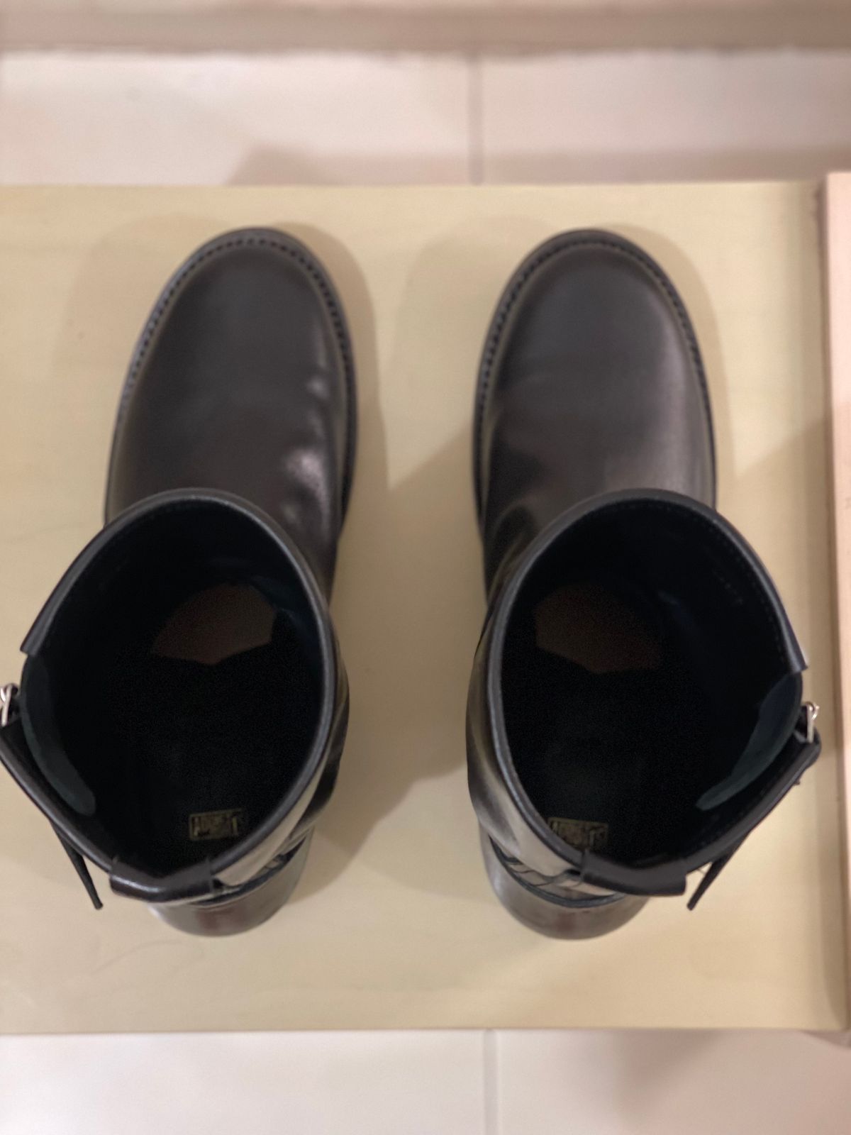 Photo by TY on November 1, 2023 of the Addict Boots AB-01 Engineer Boots in Black Dye-Finished Horsehide.
