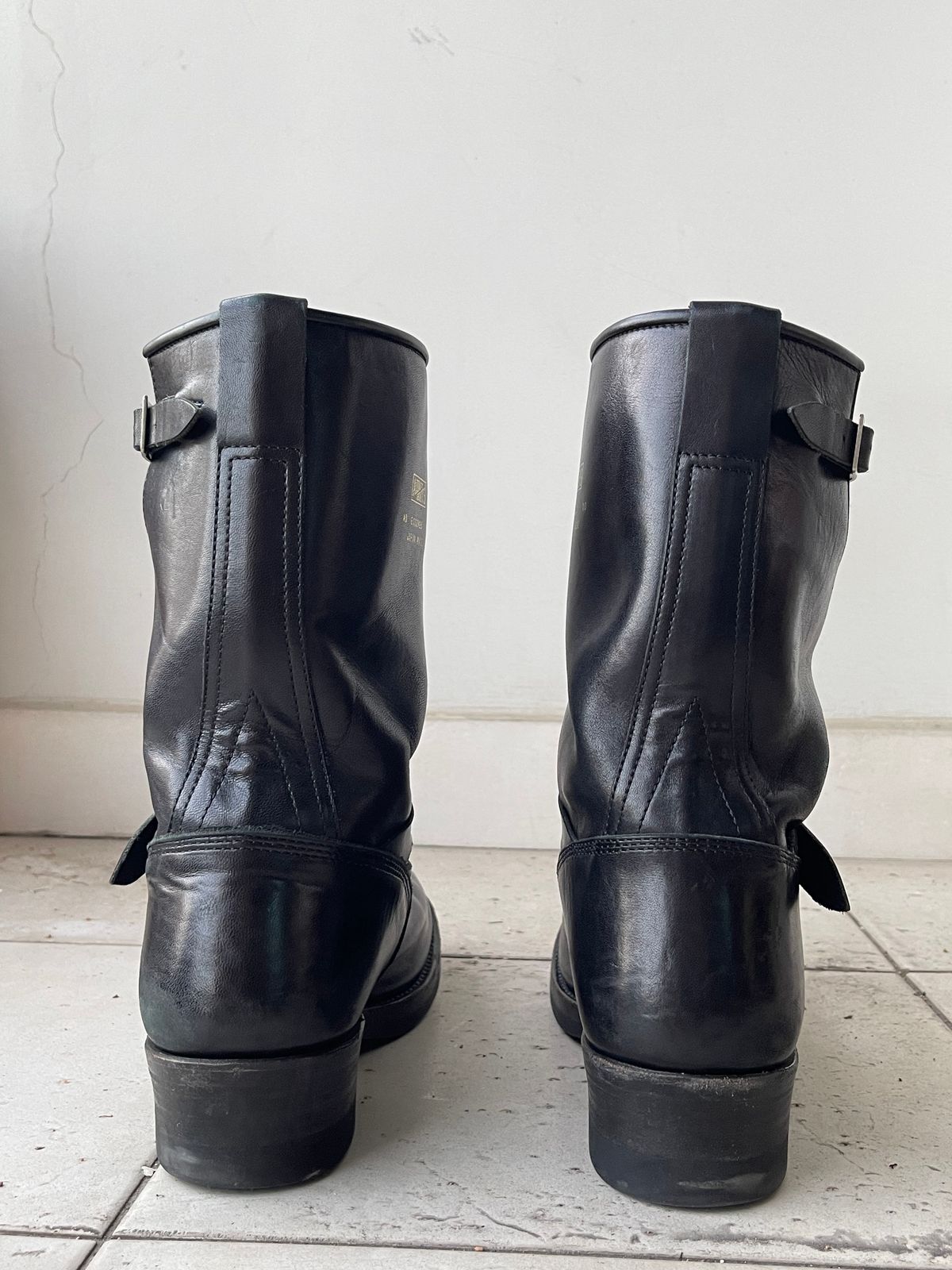 Photo by TY on April 1, 2024 of the Addict Boots AB-01 Engineer Boots in Black Dye-Finished Horsehide.