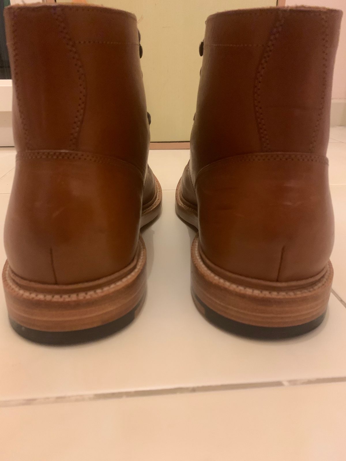 Photo by TY on January 29, 2021 of the Grant Stone Diesel Boot in Badalassi Carlo Saddle Tan Minerva.
