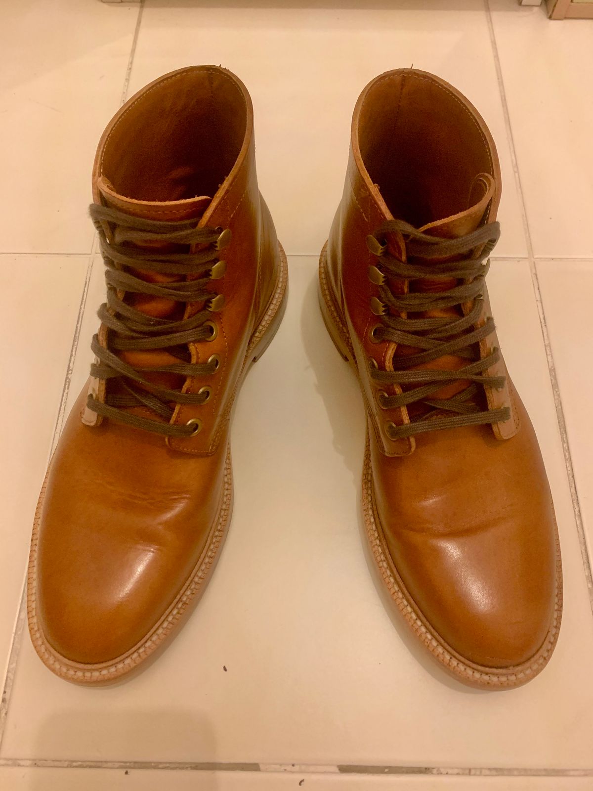 Photo by TY on January 29, 2021 of the Grant Stone Diesel Boot in Badalassi Carlo Saddle Tan Minerva.