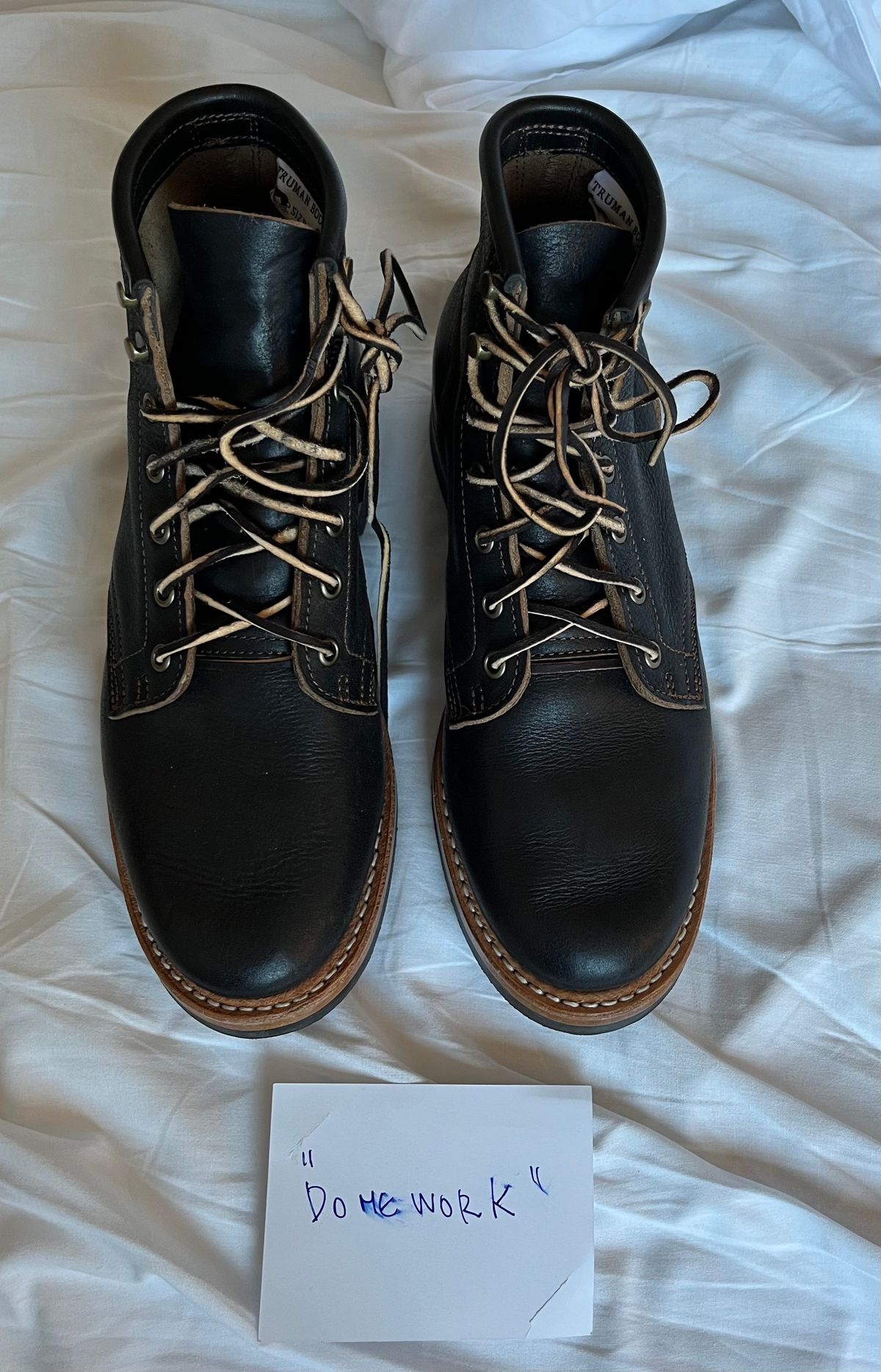 Photo by marcelovgodoy on October 1, 2022 of the Truman Service Boot in Unlisted Leather.