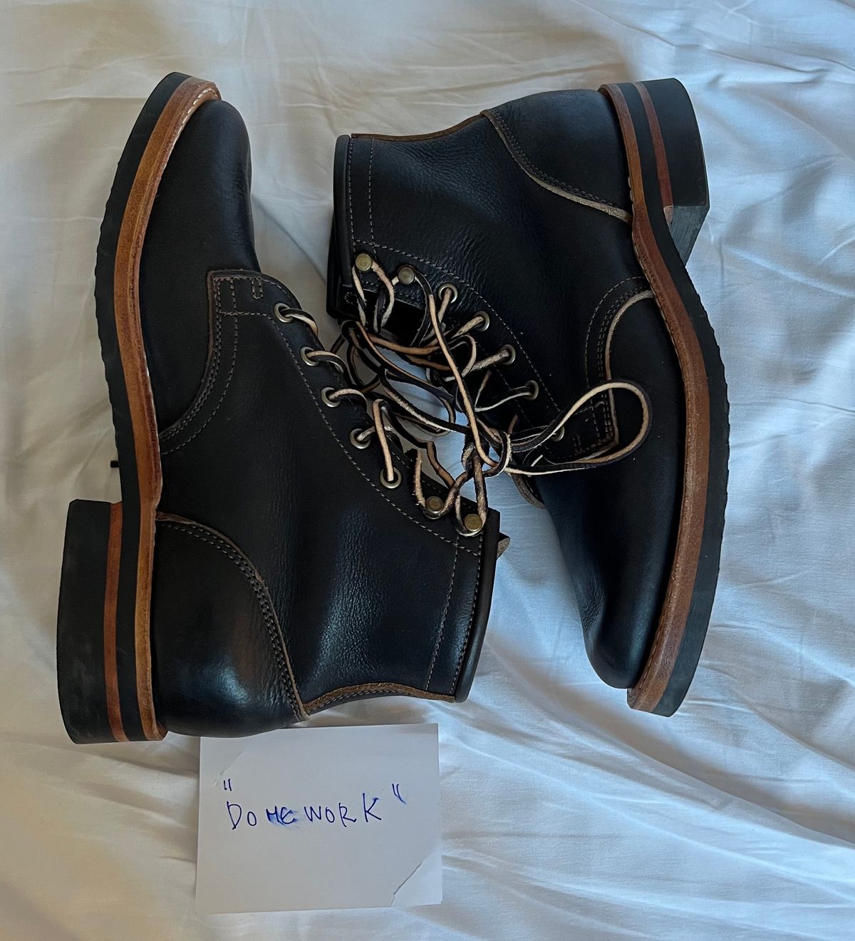 Photo by marcelovgodoy on October 1, 2022 of the Truman Service Boot in Unlisted Leather.