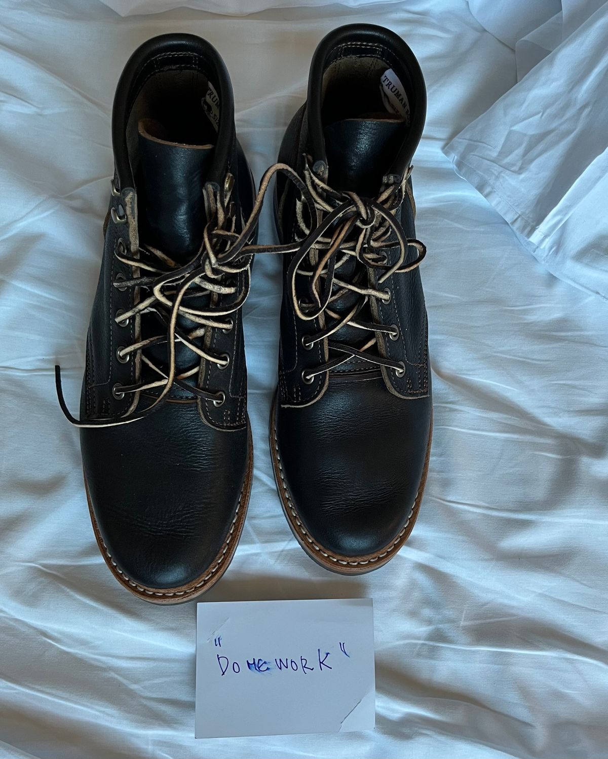 Photo by marcelovgodoy on October 1, 2022 of the Truman Service Boot in Unlisted Leather.