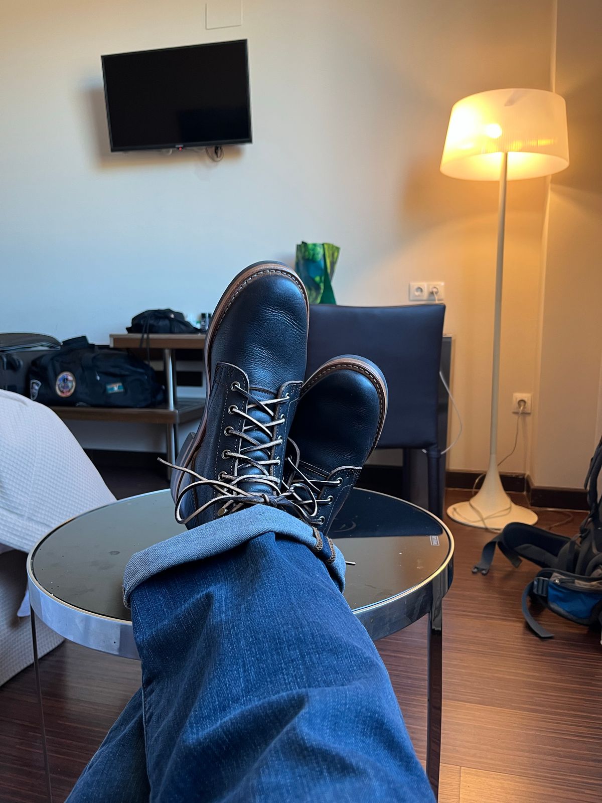 Photo by marcelovgodoy on October 1, 2022 of the Truman Service Boot in Unlisted Leather.
