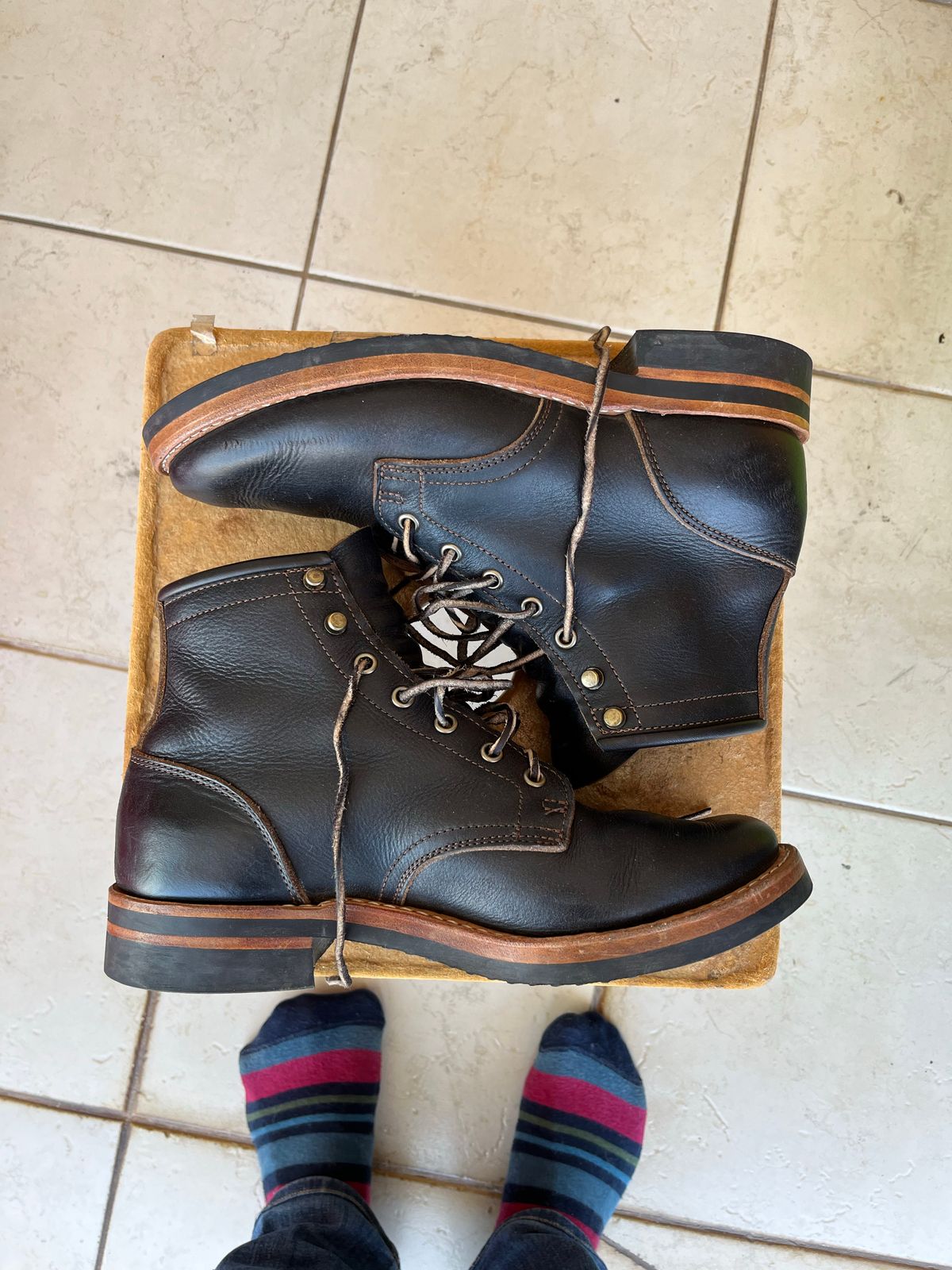 Photo by marcelovgodoy on December 1, 2022 of the Truman Service Boot in Unlisted Leather.