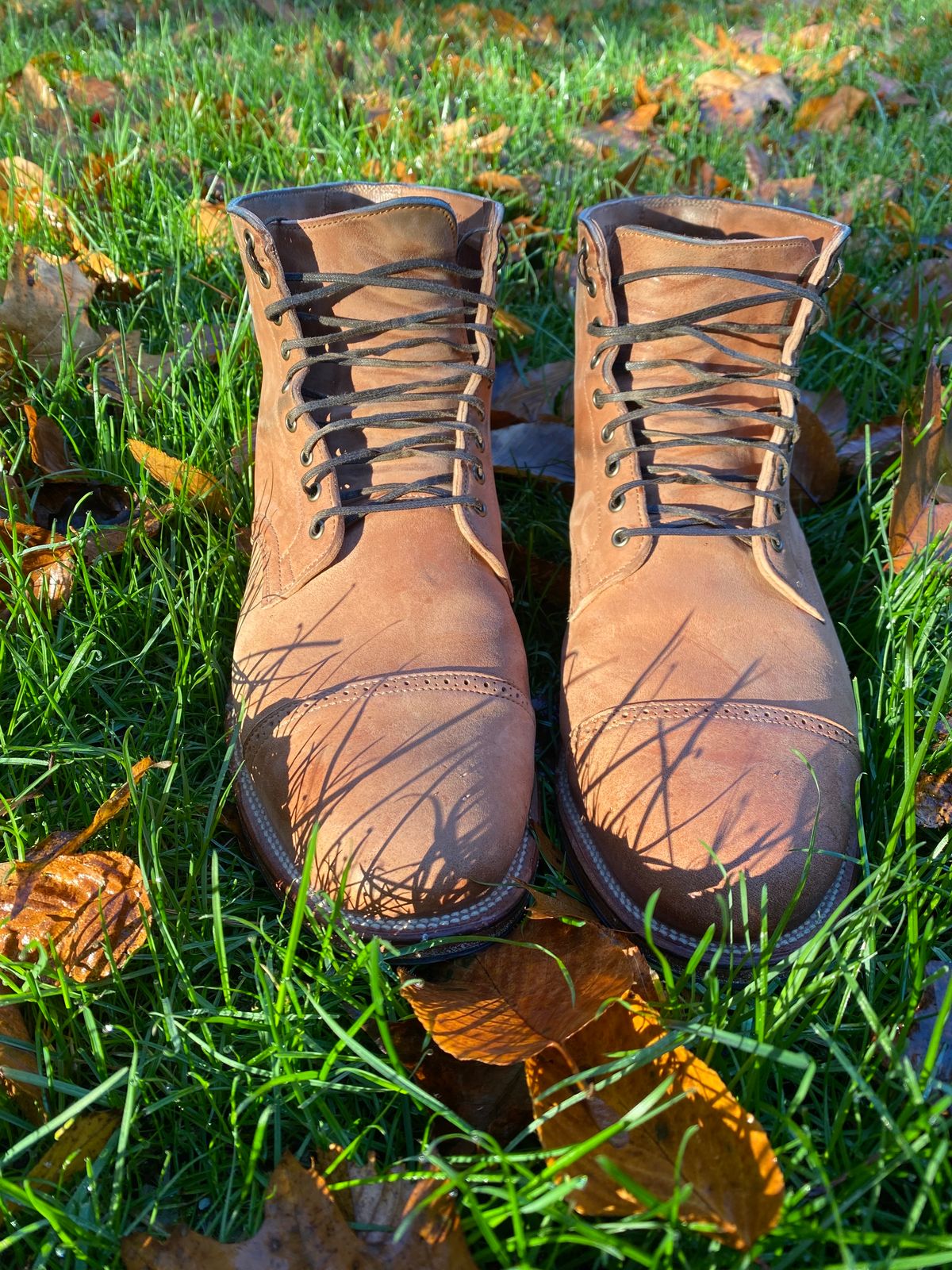 Photo by AgEcho on November 1, 2023 of the Viberg Service Boot BCT in Horween Natural Crust Double Cordovan.