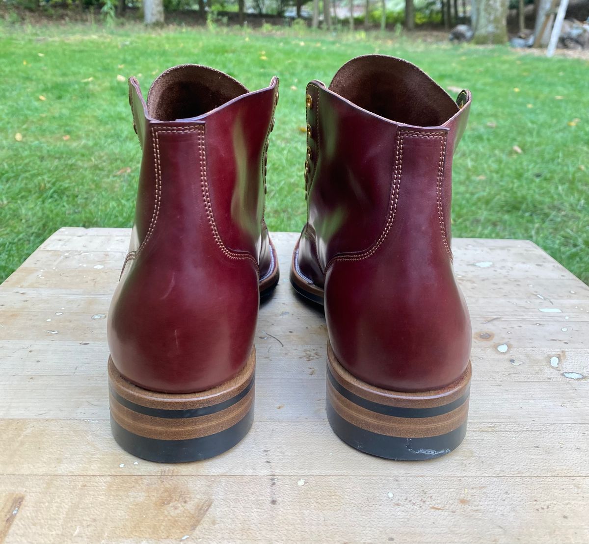 Photo by AgEcho on September 21, 2025 of the Iron Boots Devil Dog in Maryam Ruggine Shell Cordovan.