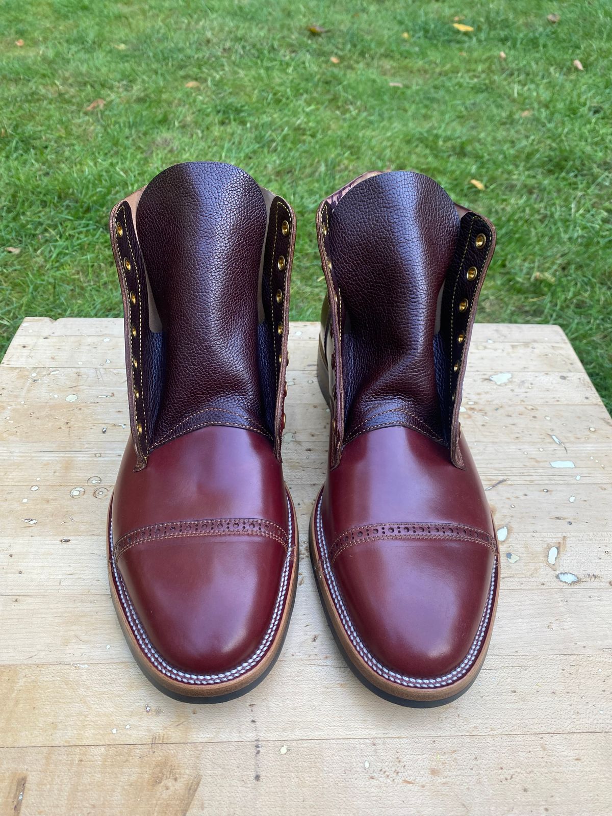 Photo by AgEcho on September 21, 2025 of the Iron Boots Devil Dog in Maryam Ruggine Shell Cordovan.