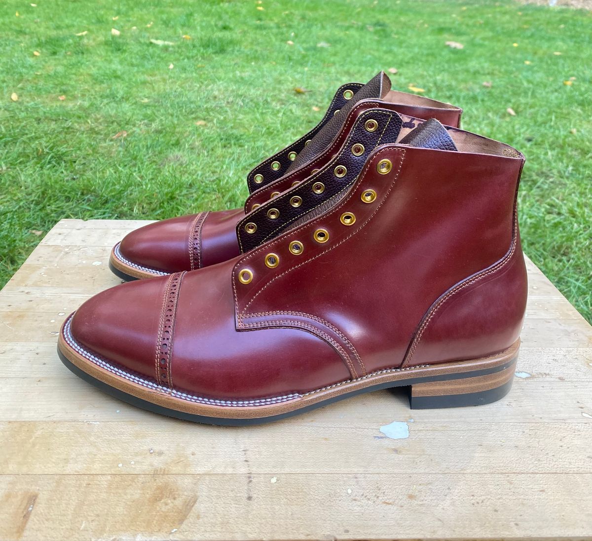Photo by AgEcho on September 21, 2025 of the Iron Boots Devil Dog in Maryam Ruggine Shell Cordovan.