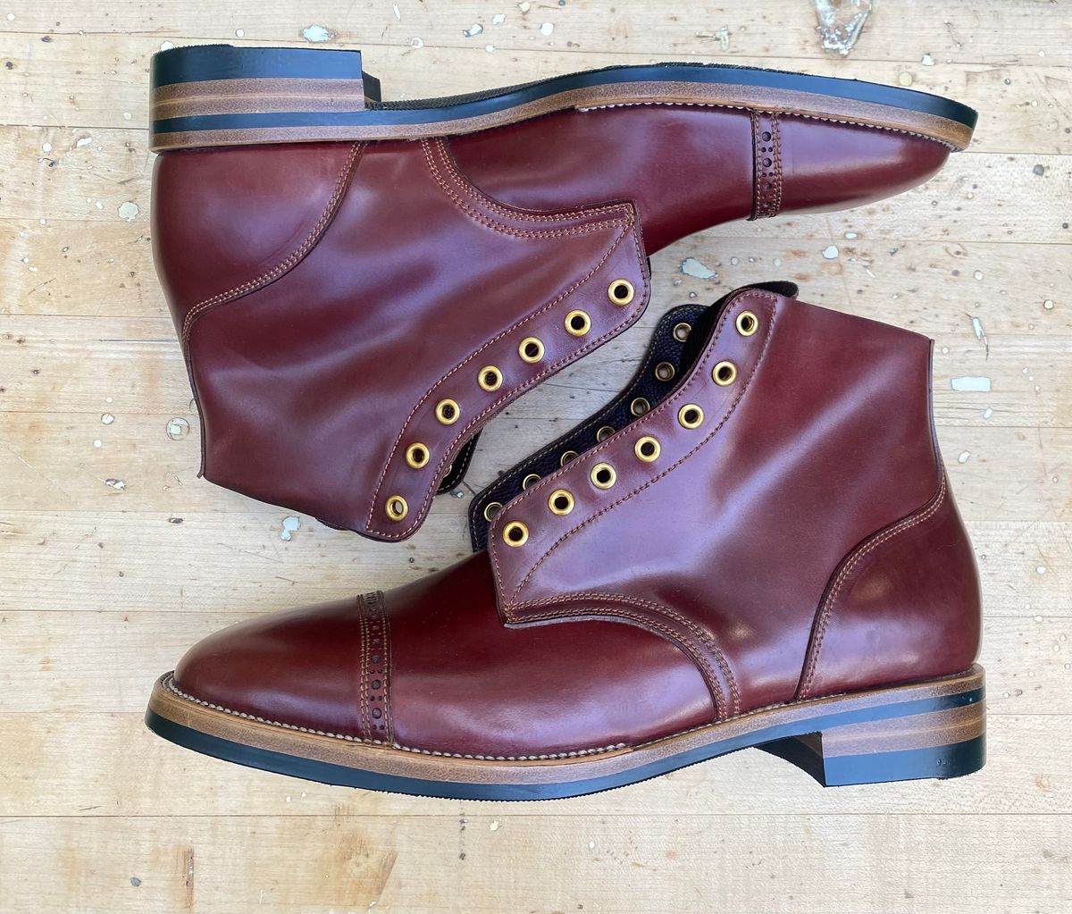 Photo by AgEcho on September 21, 2025 of the Iron Boots Devil Dog in Maryam Ruggine Shell Cordovan.