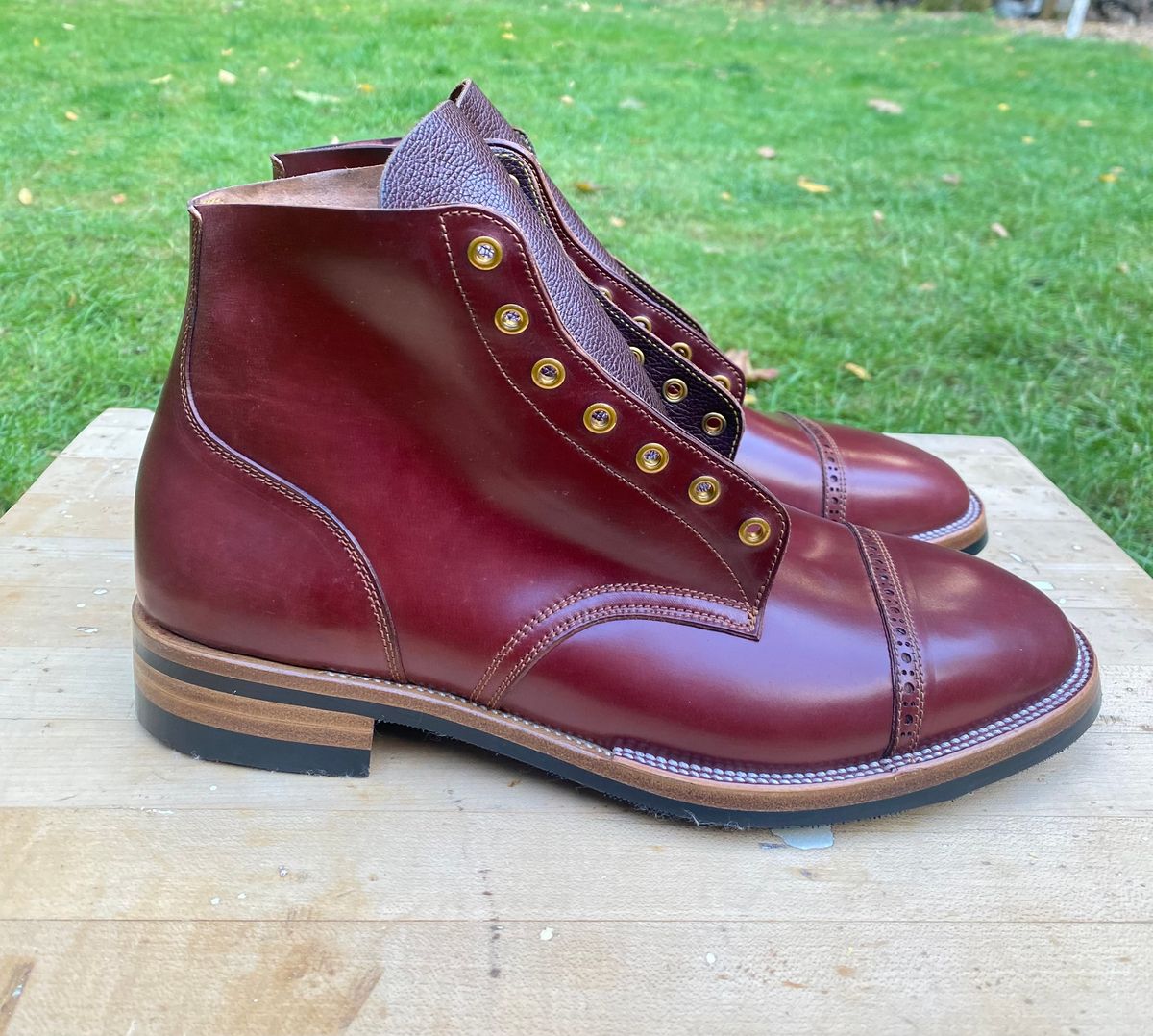 Photo by AgEcho on September 21, 2025 of the Iron Boots Devil Dog in Maryam Ruggine Shell Cordovan.