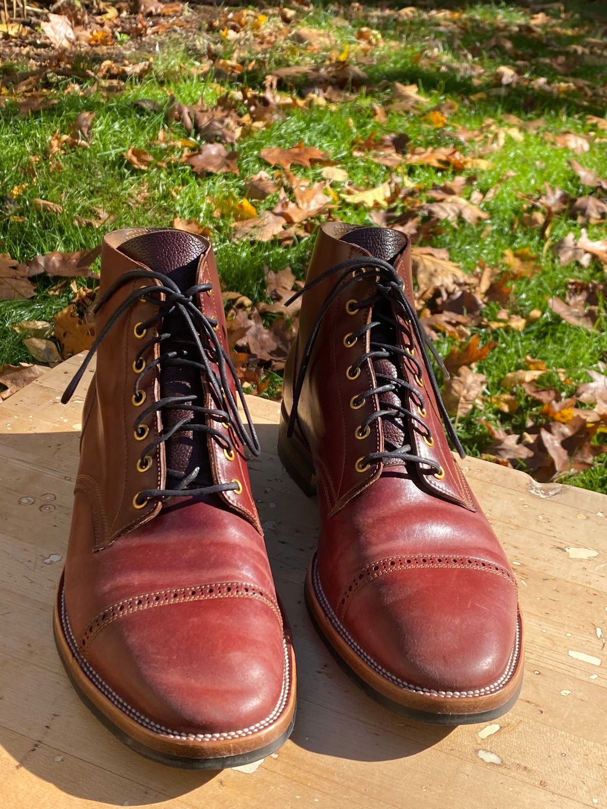 Photo by AgEcho on November 1, 2025 of the Iron Boots Devil Dog in Maryam Ruggine Shell Cordovan.