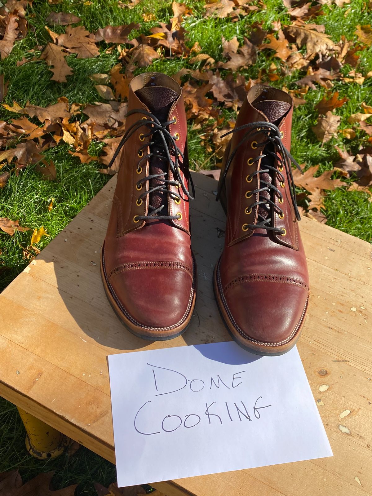 Photo by AgEcho on November 1, 2025 of the Iron Boots Devil Dog in Maryam Ruggine Shell Cordovan.