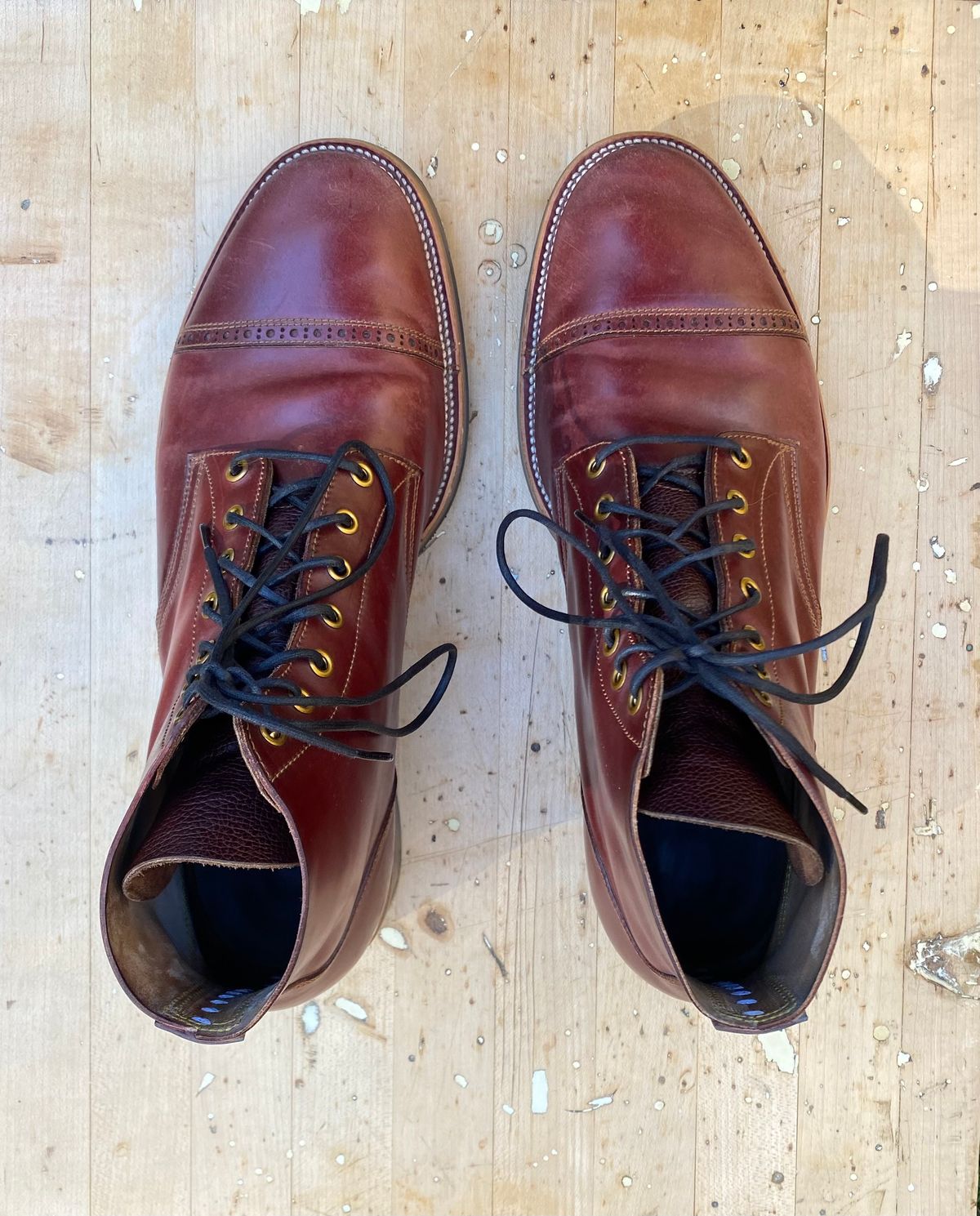 Photo by AgEcho on November 1, 2025 of the Iron Boots Devil Dog in Maryam Ruggine Shell Cordovan.