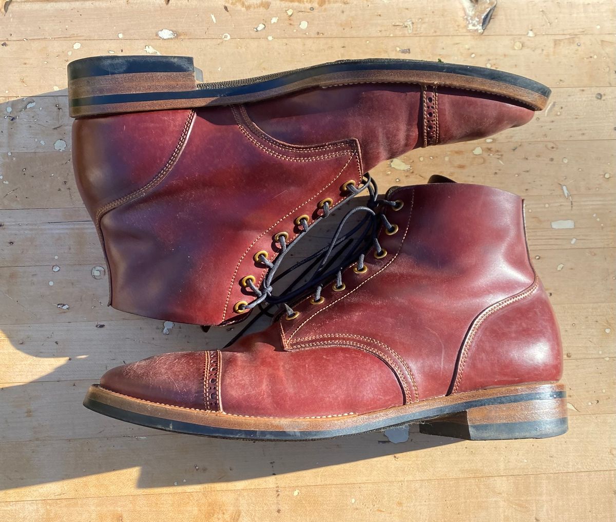 Photo by AgEcho on December 1, 2025 of the Iron Boots Devil Dog in Maryam Ruggine Shell Cordovan.