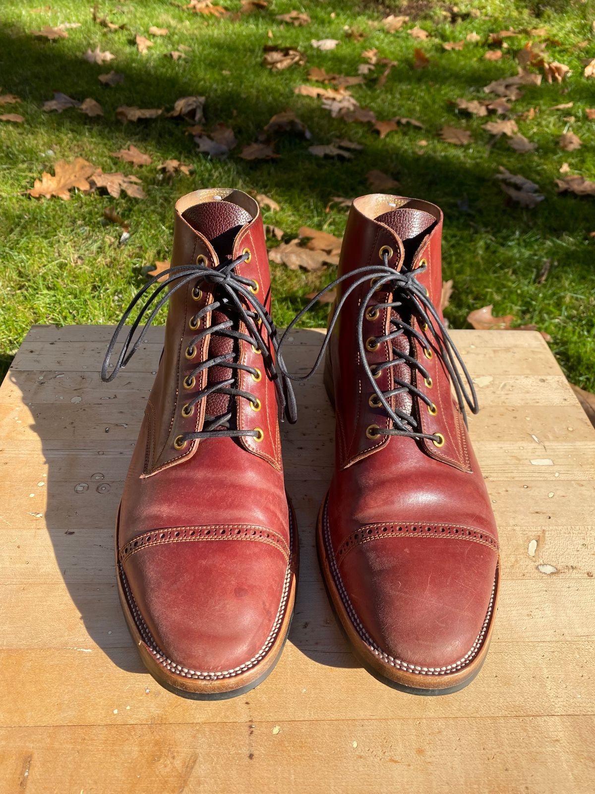 Photo by AgEcho on December 1, 2025 of the Iron Boots Devil Dog in Maryam Ruggine Shell Cordovan.