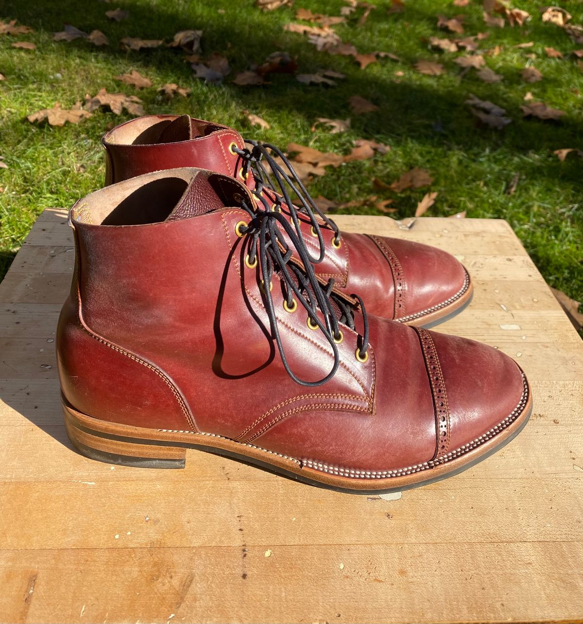 Photo by AgEcho on December 1, 2025 of the Iron Boots Devil Dog in Maryam Ruggine Shell Cordovan.