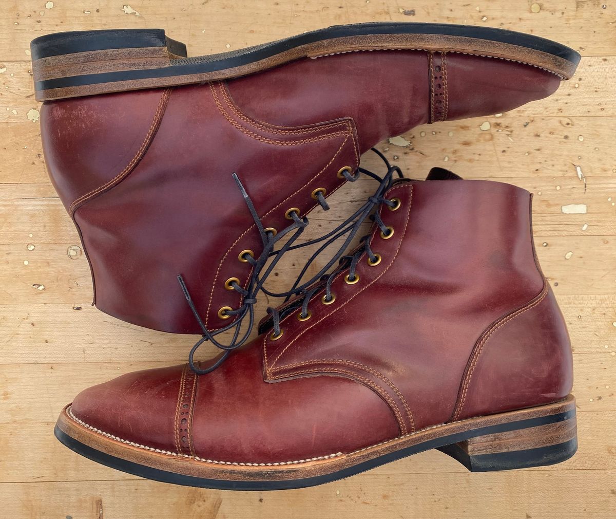 Photo by AgEcho on December 26, 2025 of the Iron Boots Devil Dog in Maryam Ruggine Shell Cordovan.