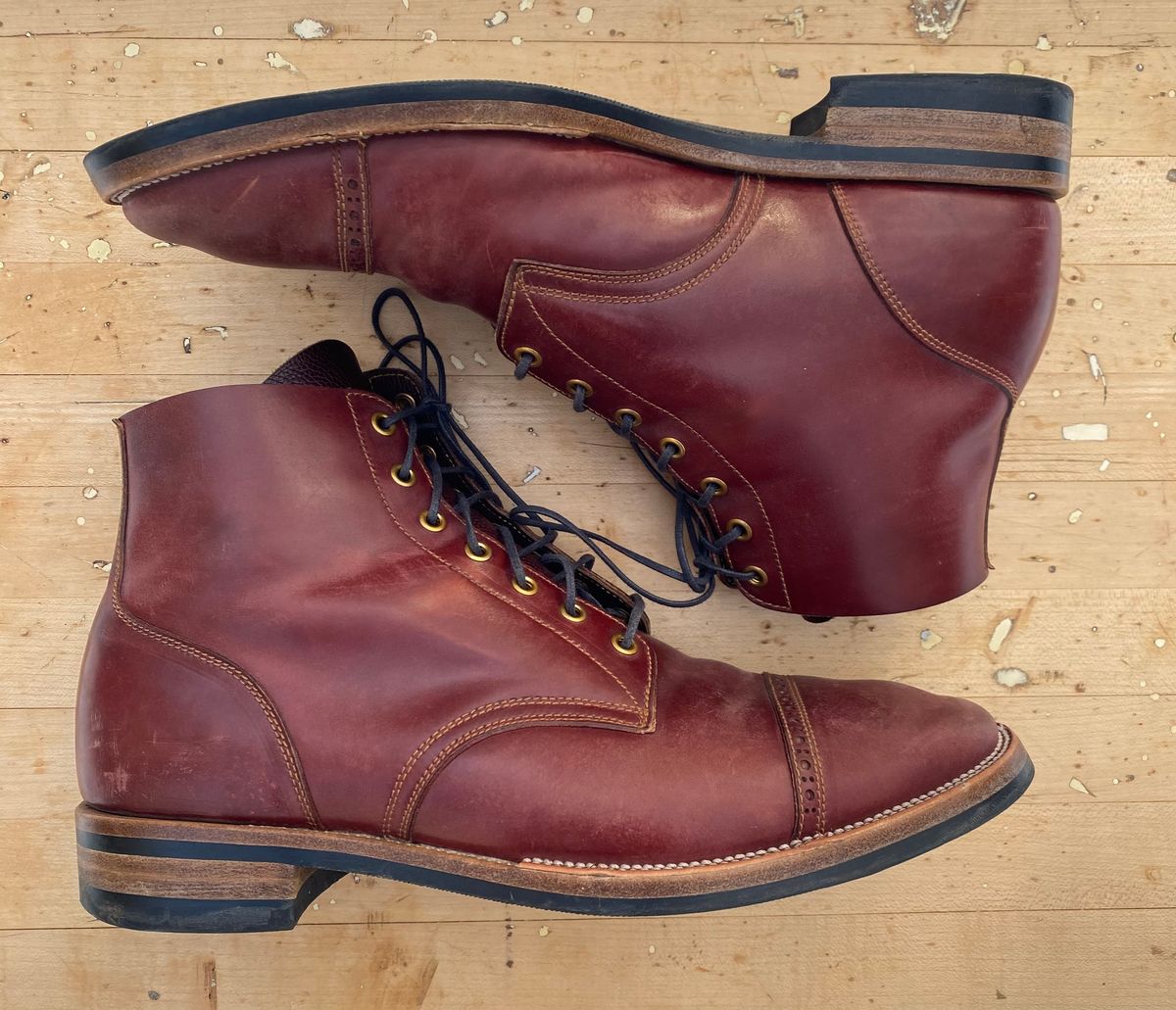 Photo by AgEcho on December 26, 2025 of the Iron Boots Devil Dog in Maryam Ruggine Shell Cordovan.