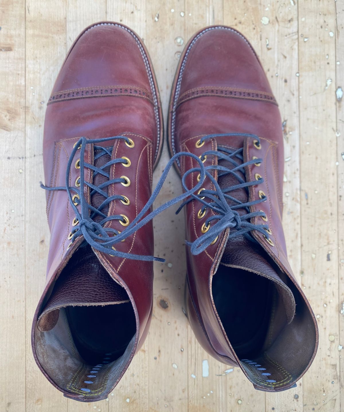 Photo by AgEcho on December 26, 2025 of the Iron Boots Devil Dog in Maryam Ruggine Shell Cordovan.