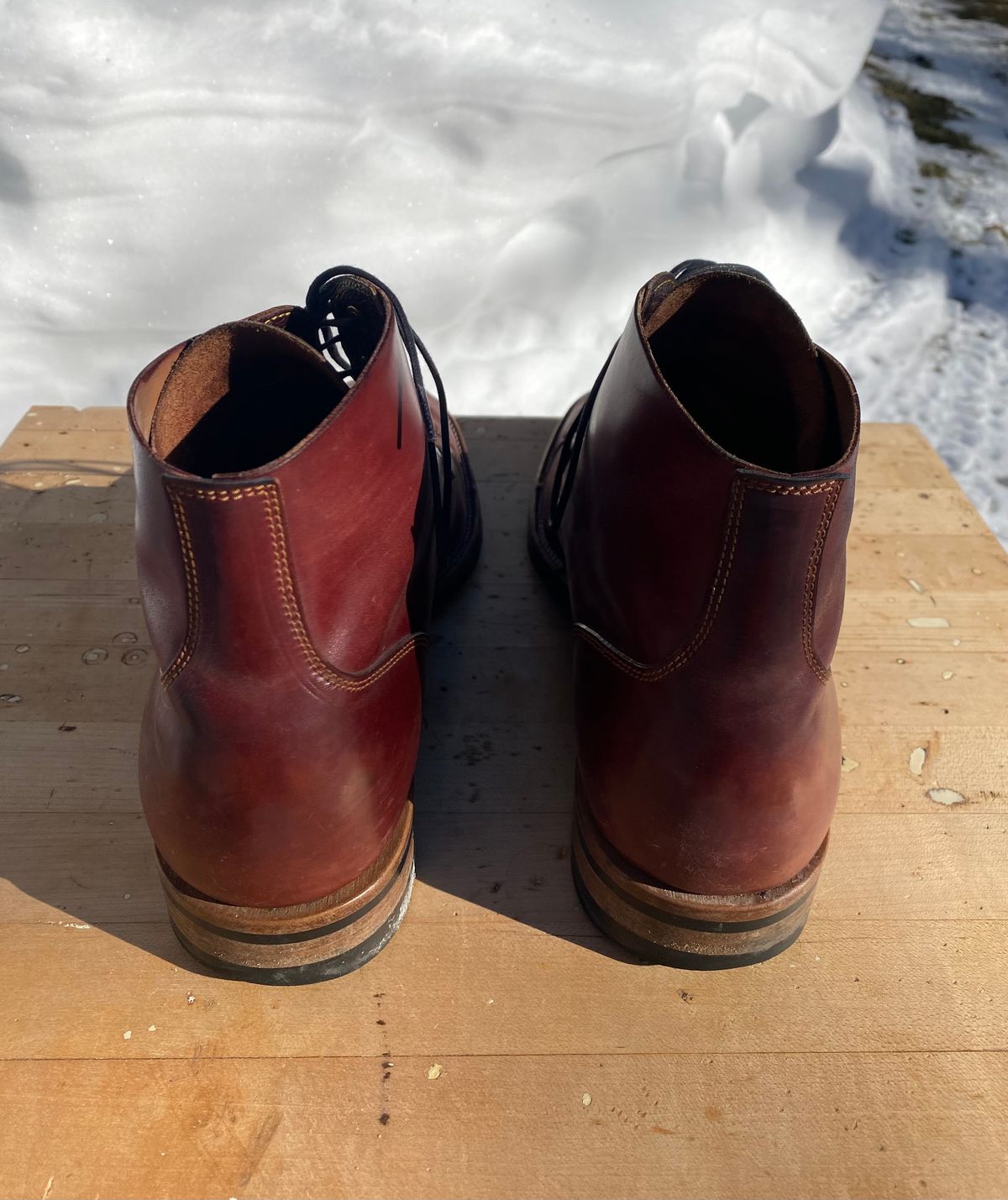 Photo by AgEcho on January 31, 2026 of the Iron Boots Devil Dog in Maryam Ruggine Shell Cordovan.