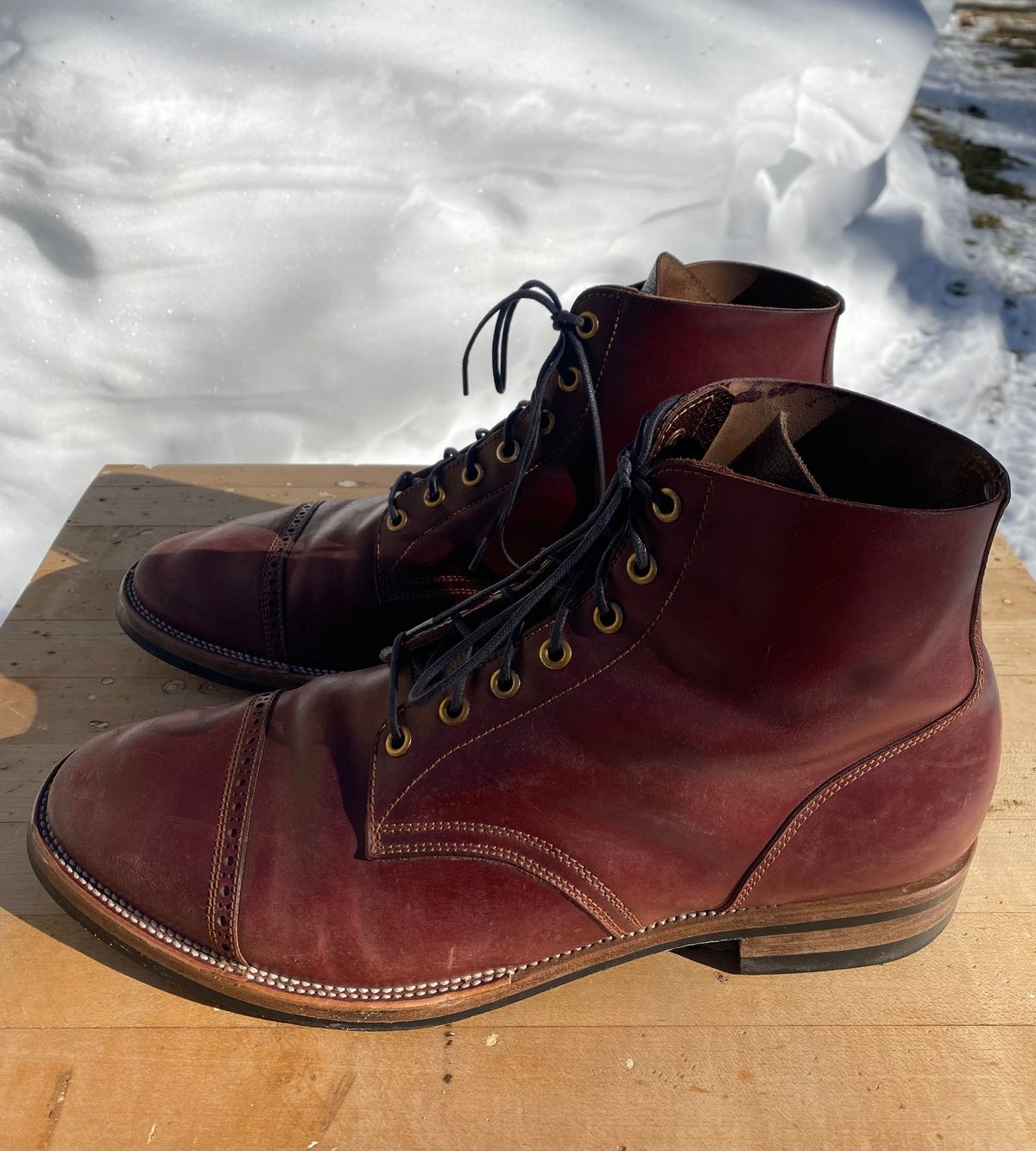 Photo by AgEcho on January 31, 2026 of the Iron Boots Devil Dog in Maryam Ruggine Shell Cordovan.