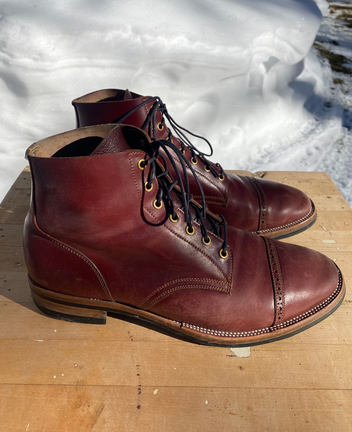 Photo by AgEcho on January 31, 2026 of the Iron Boots Devil Dog in Maryam Ruggine Shell Cordovan.