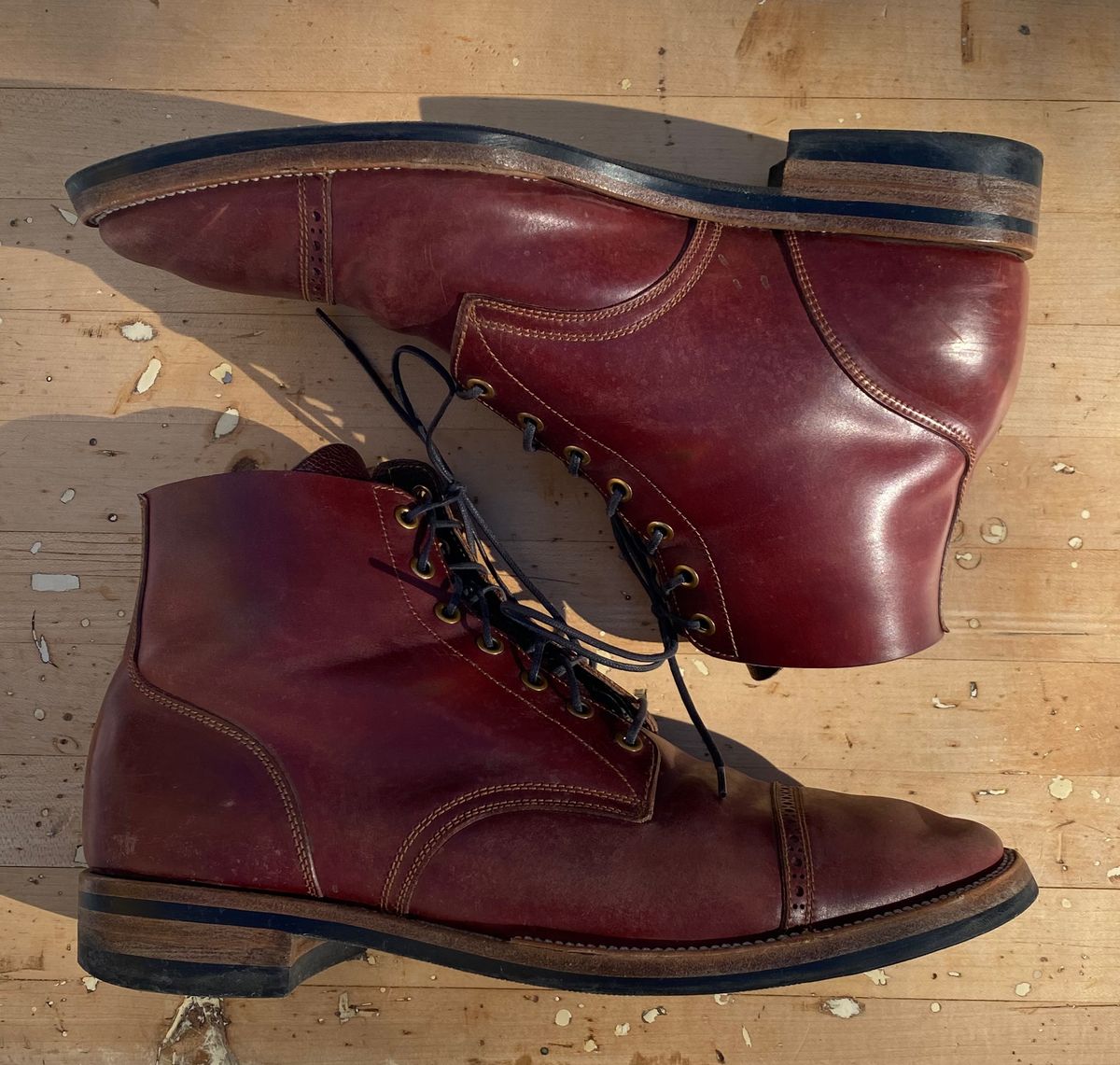 Photo by AgEcho on March 1, 2026 of the Iron Boots Devil Dog in Maryam Ruggine Shell Cordovan.