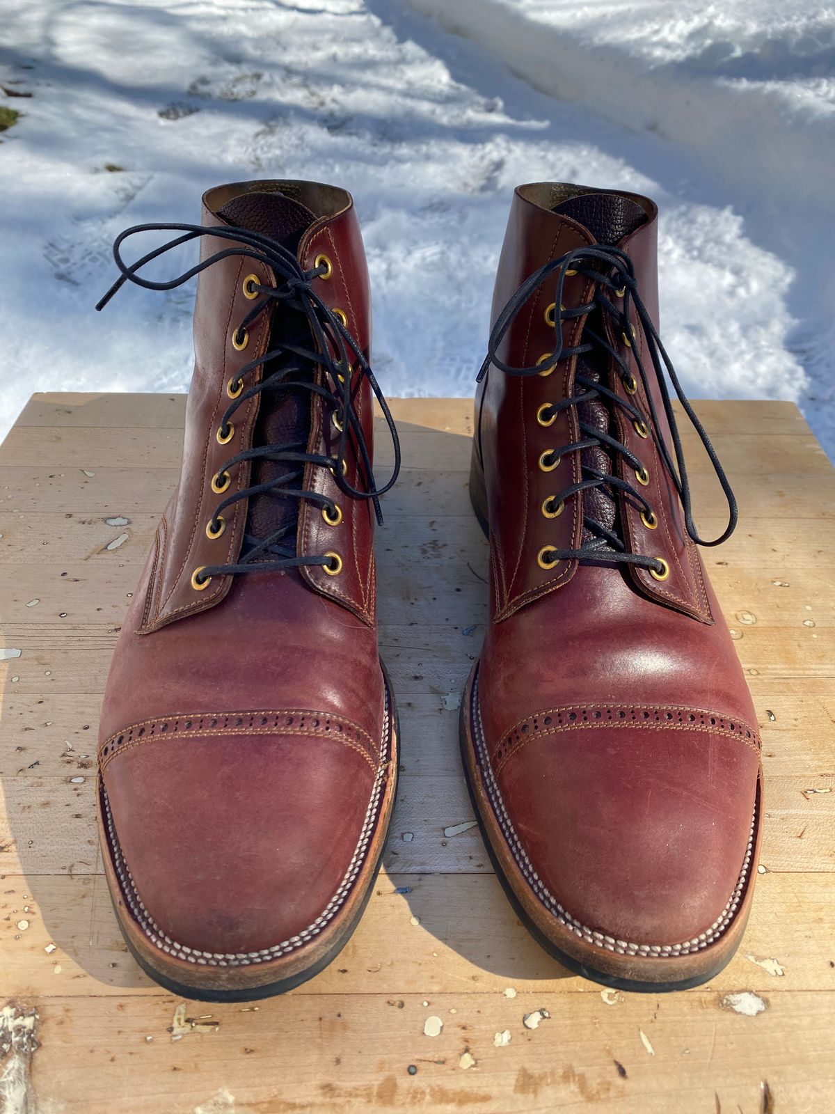 Photo by AgEcho on March 1, 2026 of the Iron Boots Devil Dog in Maryam Ruggine Shell Cordovan.