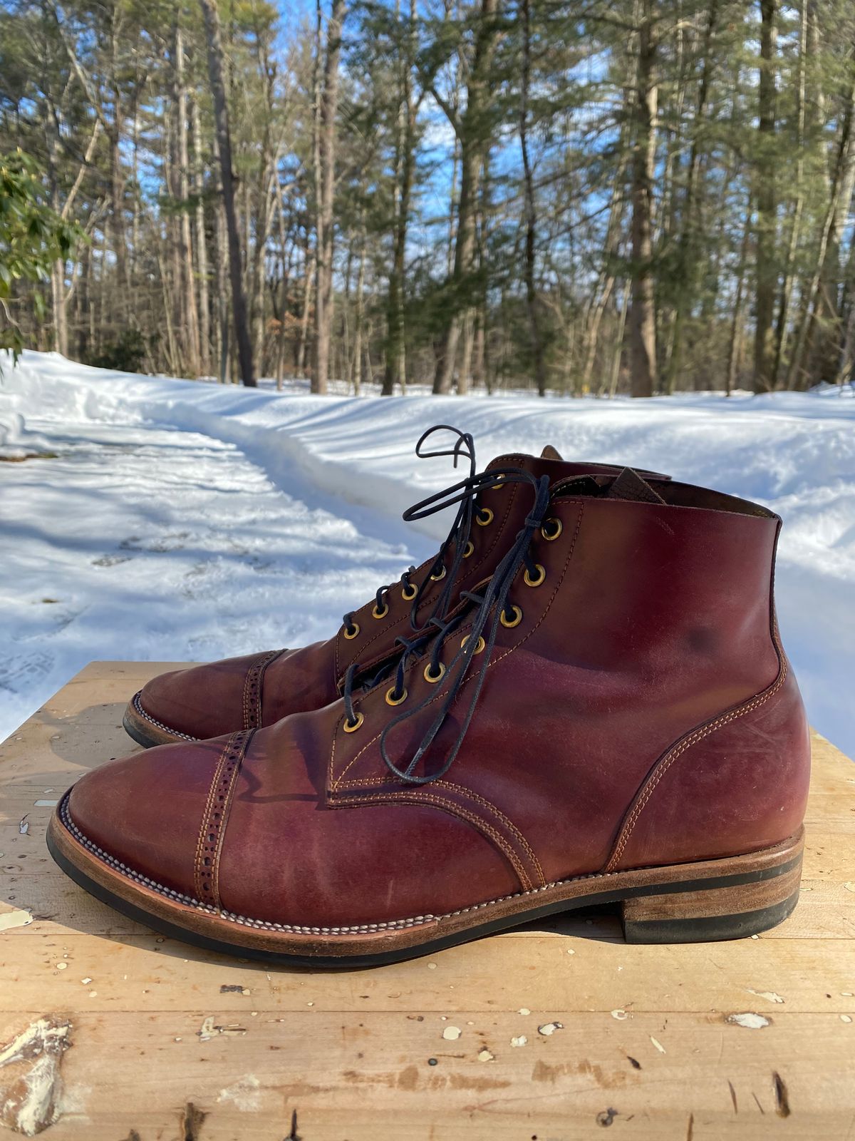 Photo by AgEcho on March 1, 2026 of the Iron Boots Devil Dog in Maryam Ruggine Shell Cordovan.