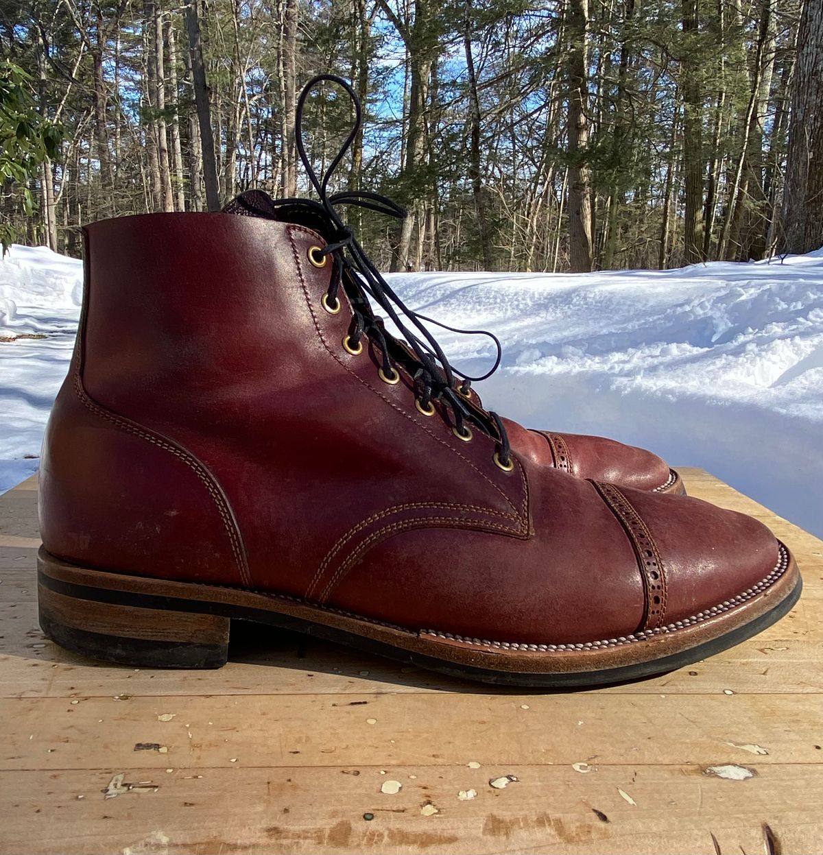 Photo by AgEcho on March 1, 2026 of the Iron Boots Devil Dog in Maryam Ruggine Shell Cordovan.