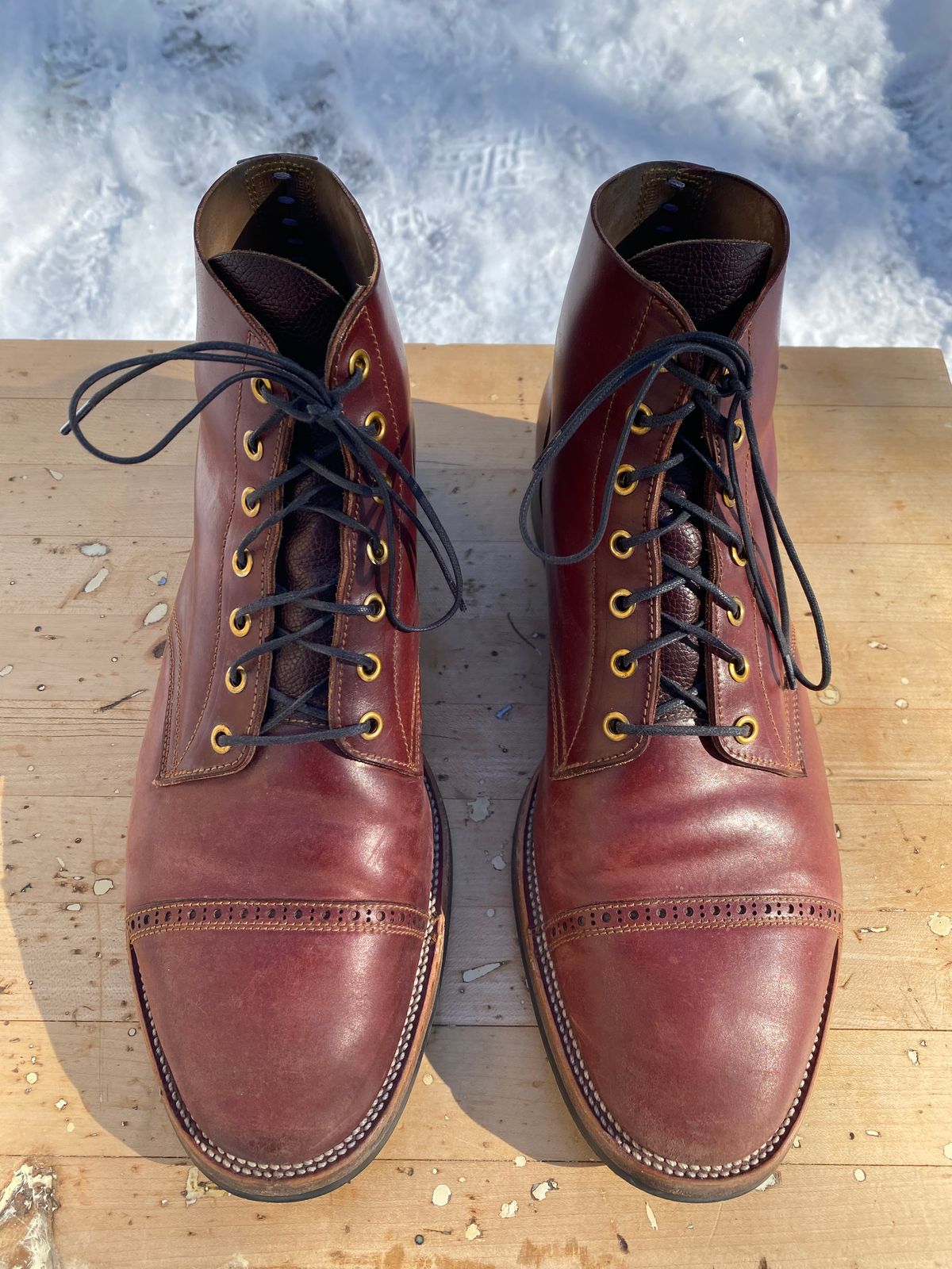 Photo by AgEcho on March 1, 2026 of the Iron Boots Devil Dog in Maryam Ruggine Shell Cordovan.